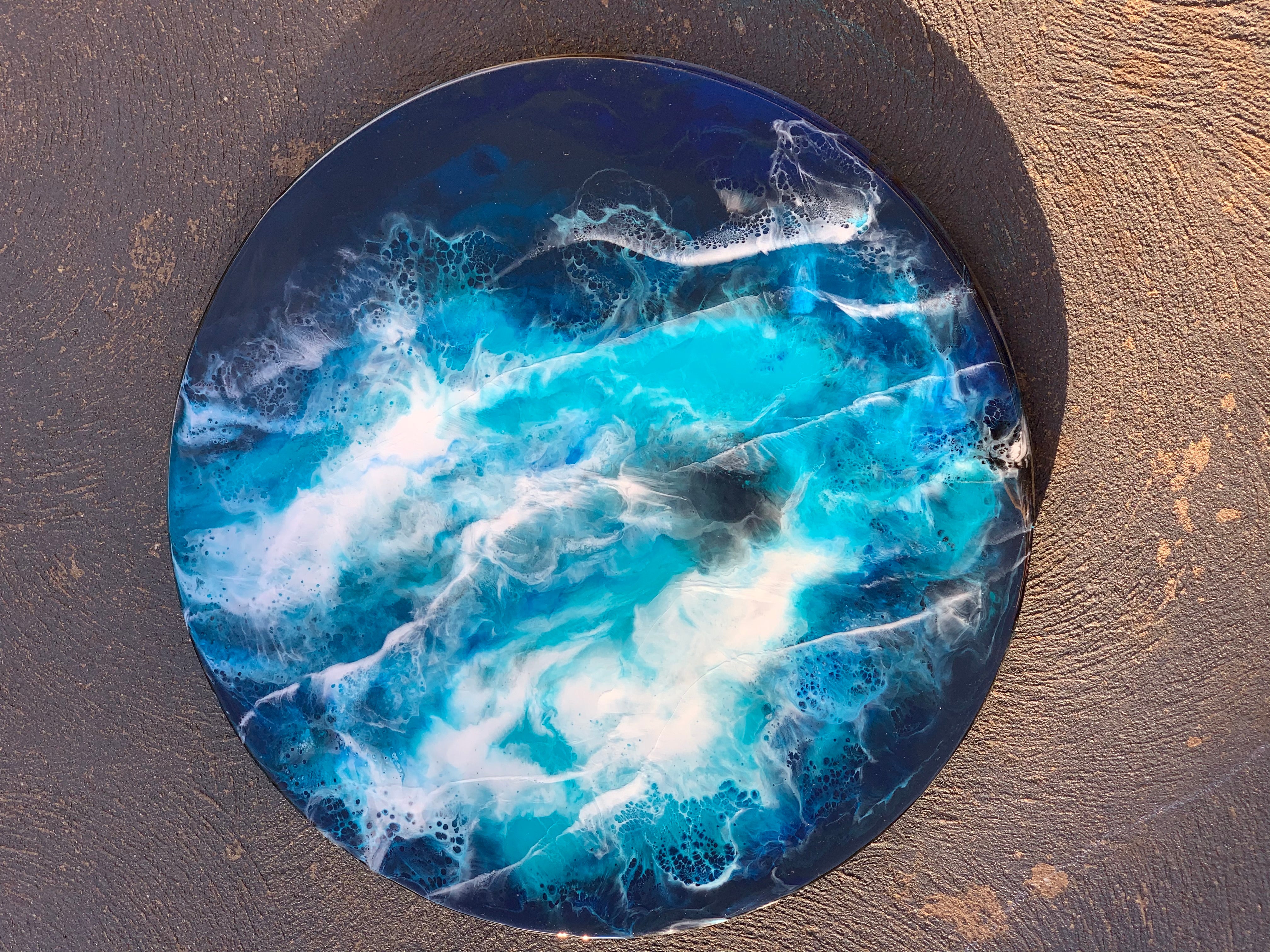 Lazy Susan | serving board | ocean waves | charcuterie board