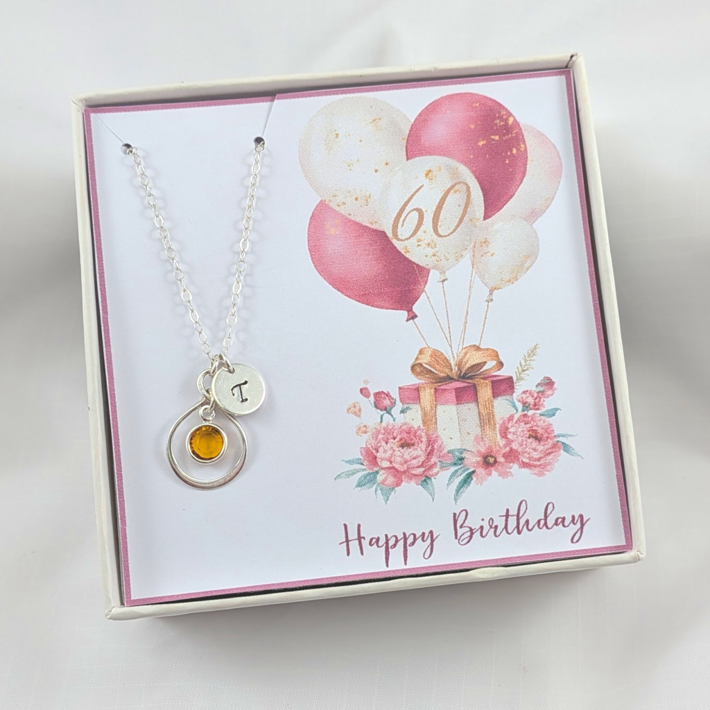 Personalized Birthday Necklace,Select 40,50,60,70