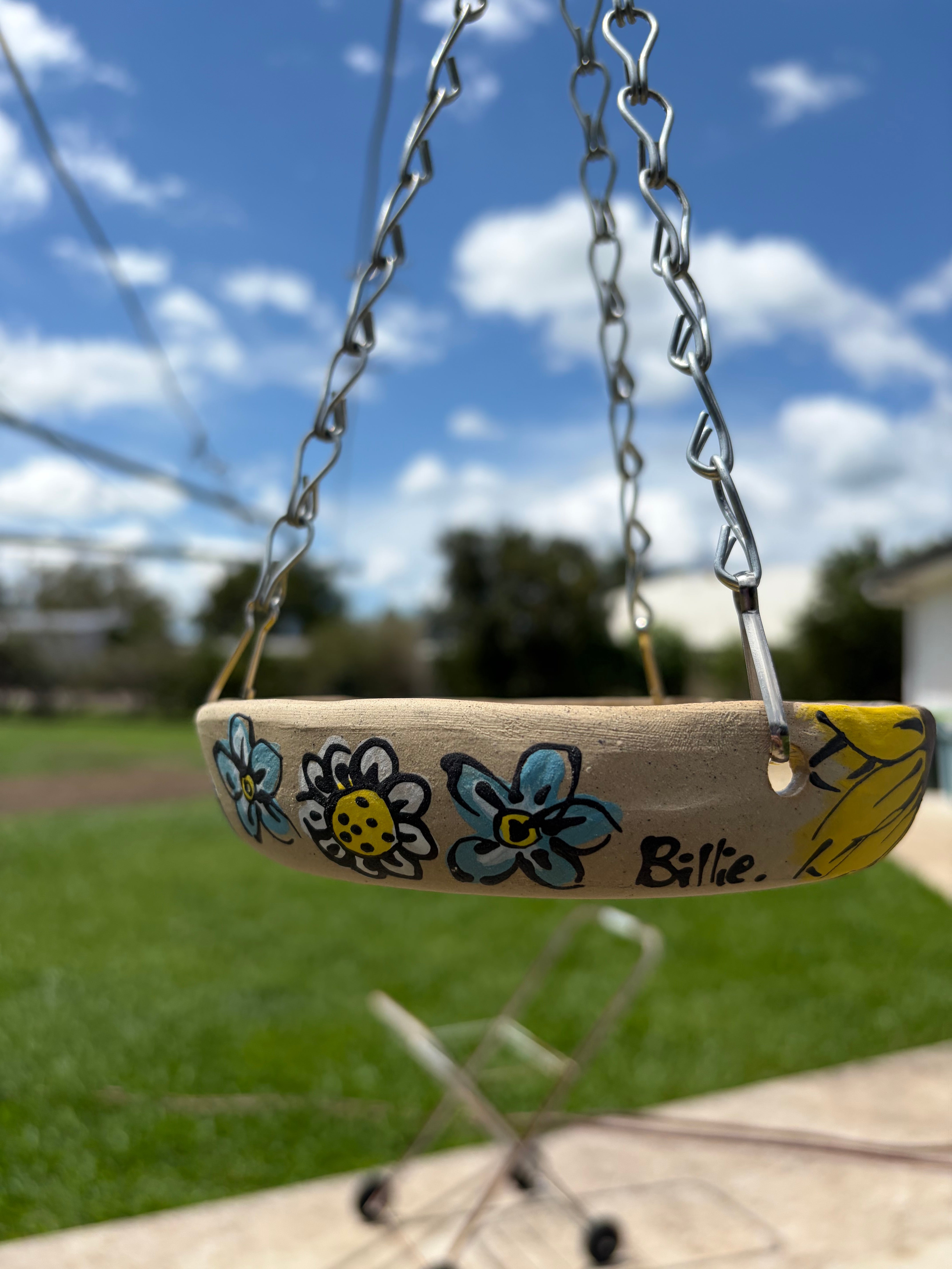 Hand Painted Ceramic Bird Feeder