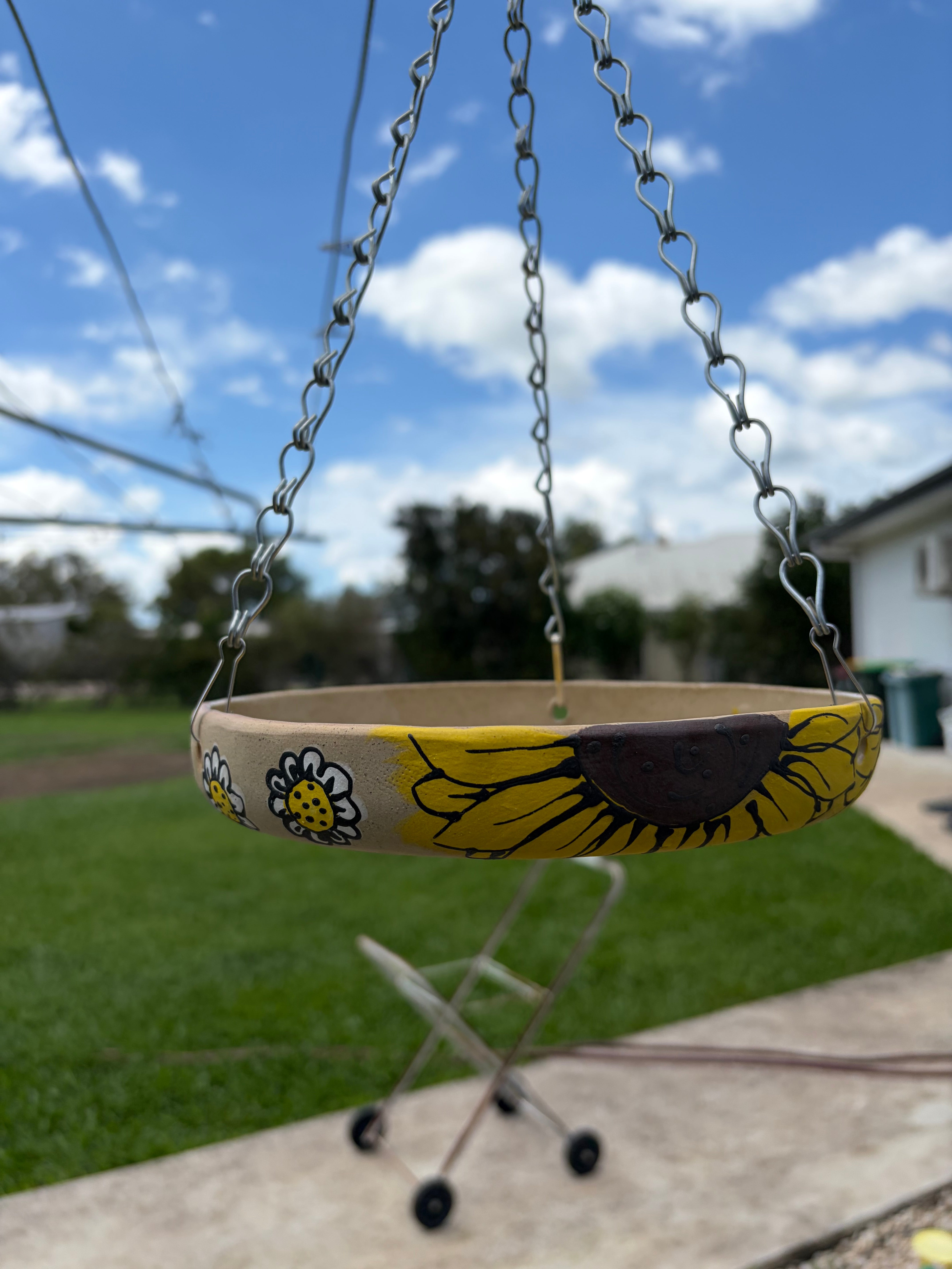 Hand Painted Ceramic Bird Feeder