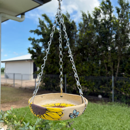 Hand Painted Ceramic Bird Feeder