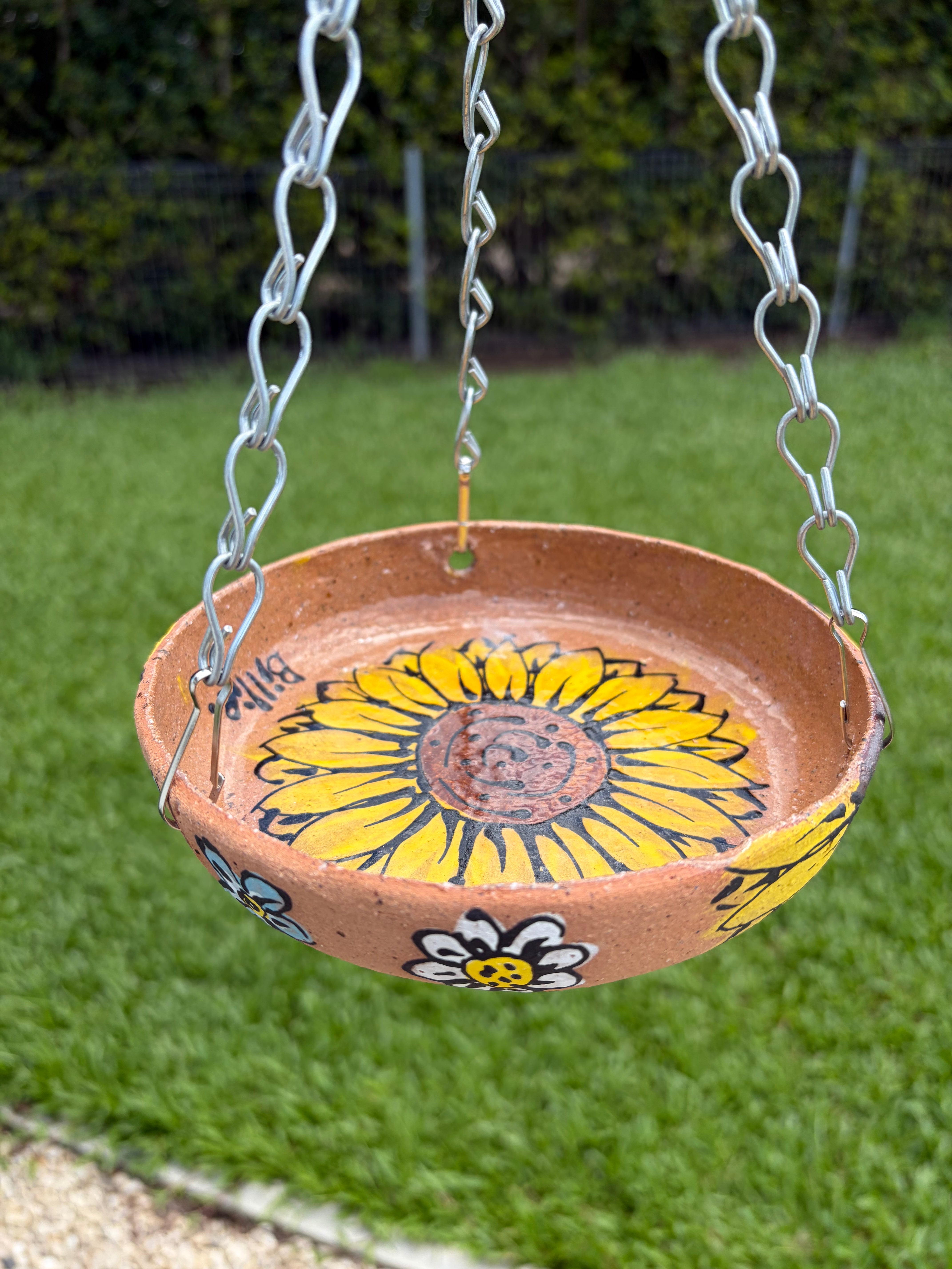 Hand Painted Ceramic Bird Feeder