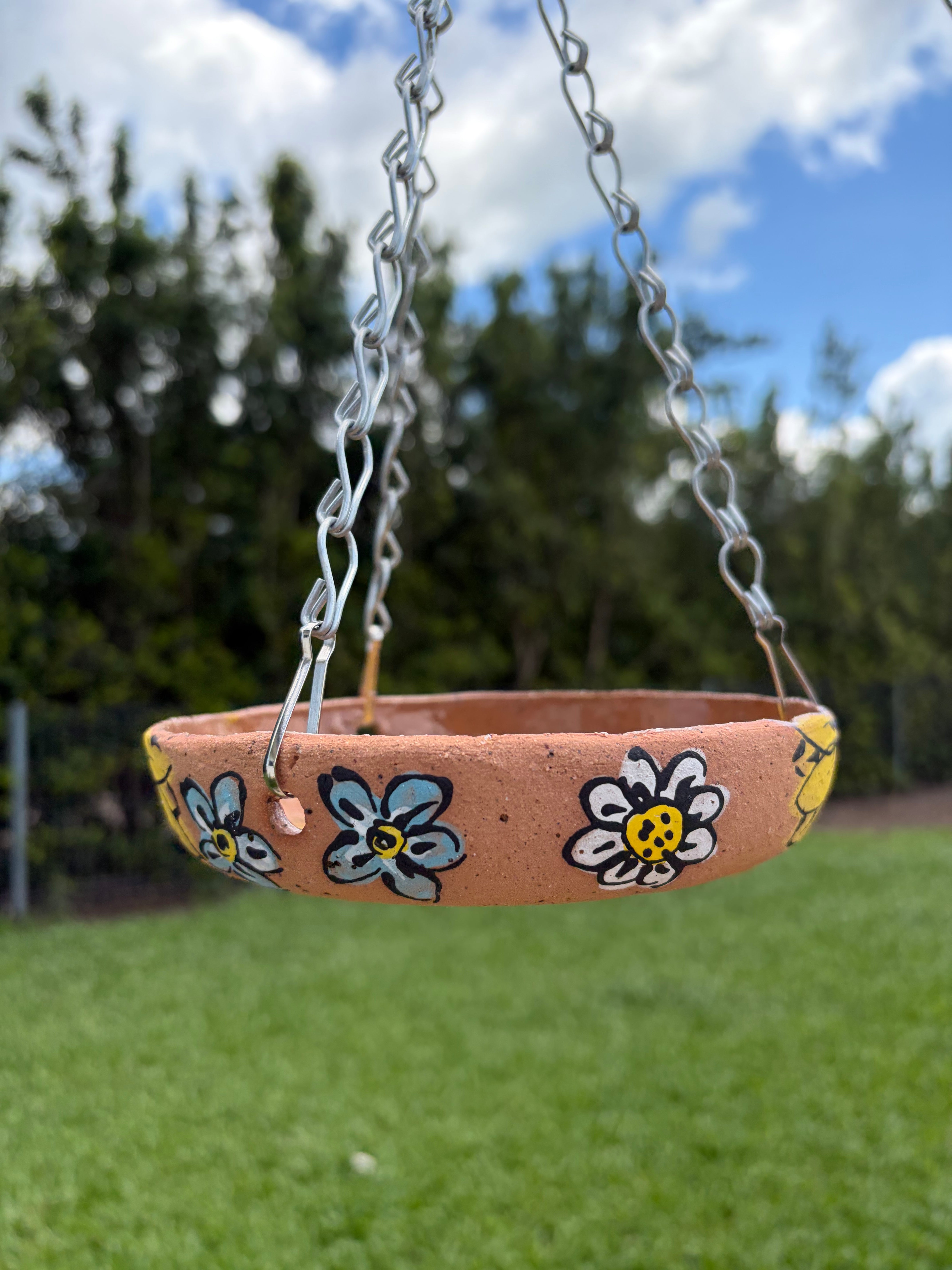Hand Painted Ceramic Bird Feeder