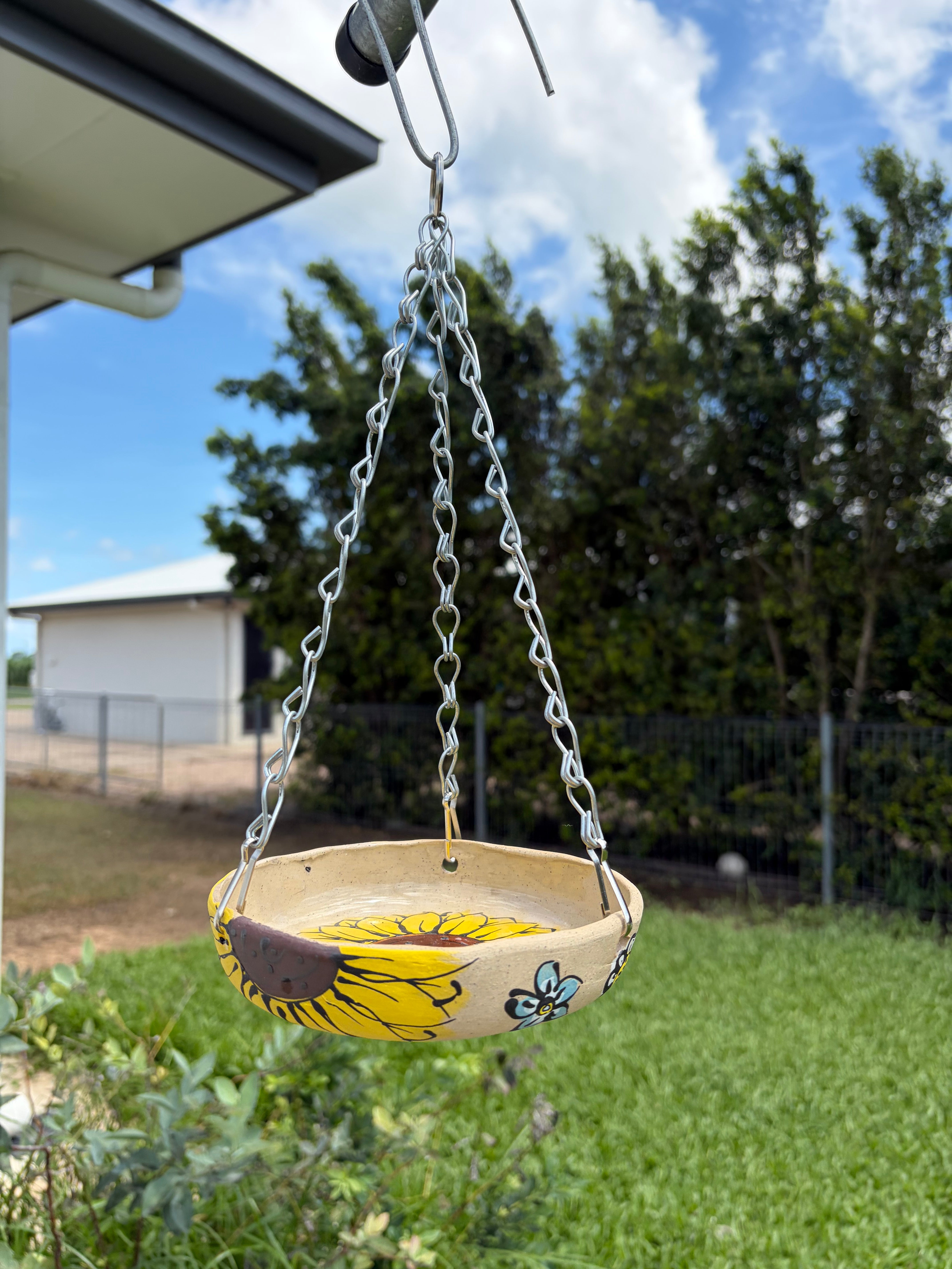 Hand Painted Ceramic Bird Feeder