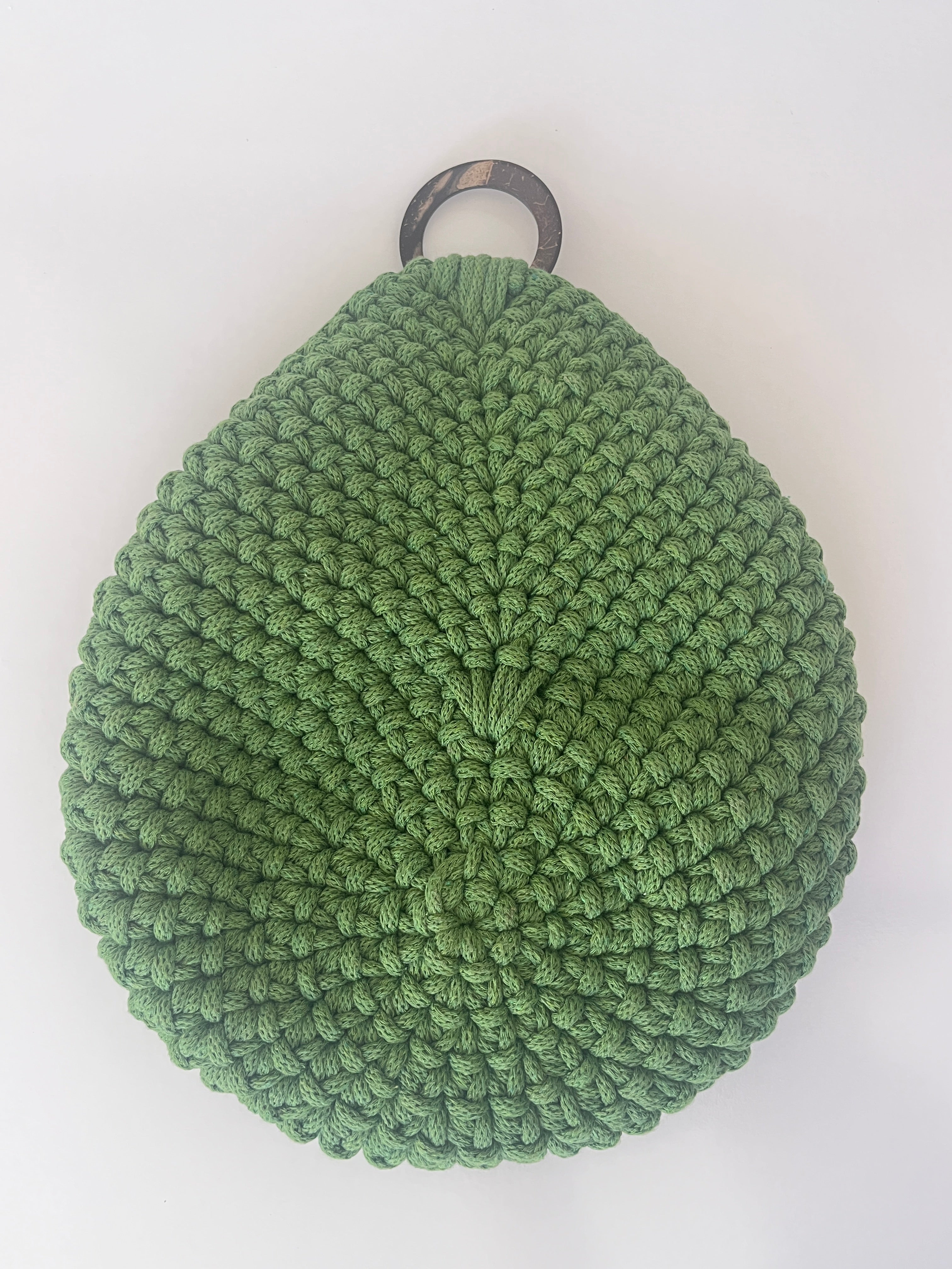 Handmade Crochet Hanging Basket - colour Fern
