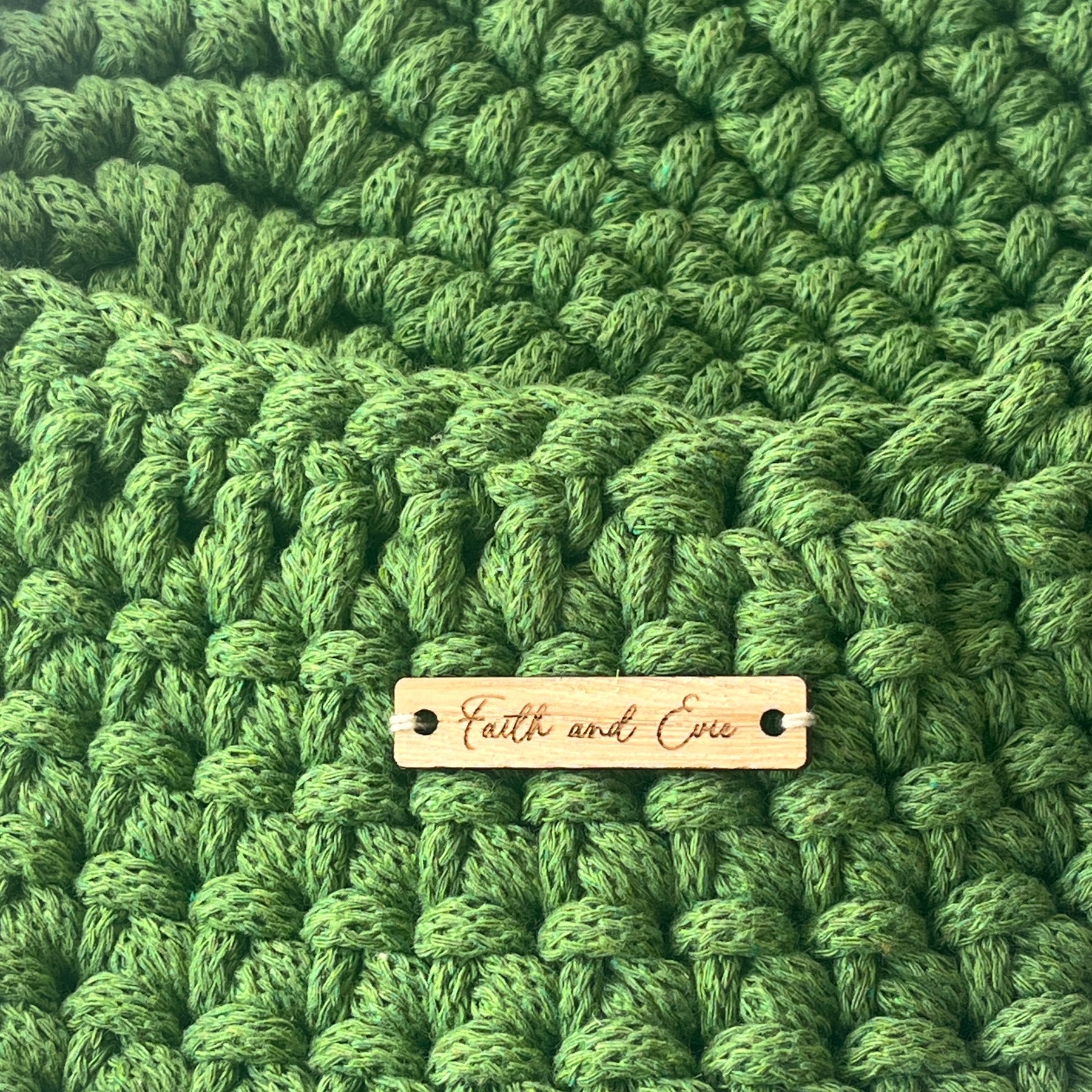 Handmade Crochet Hanging Basket - colour Fern