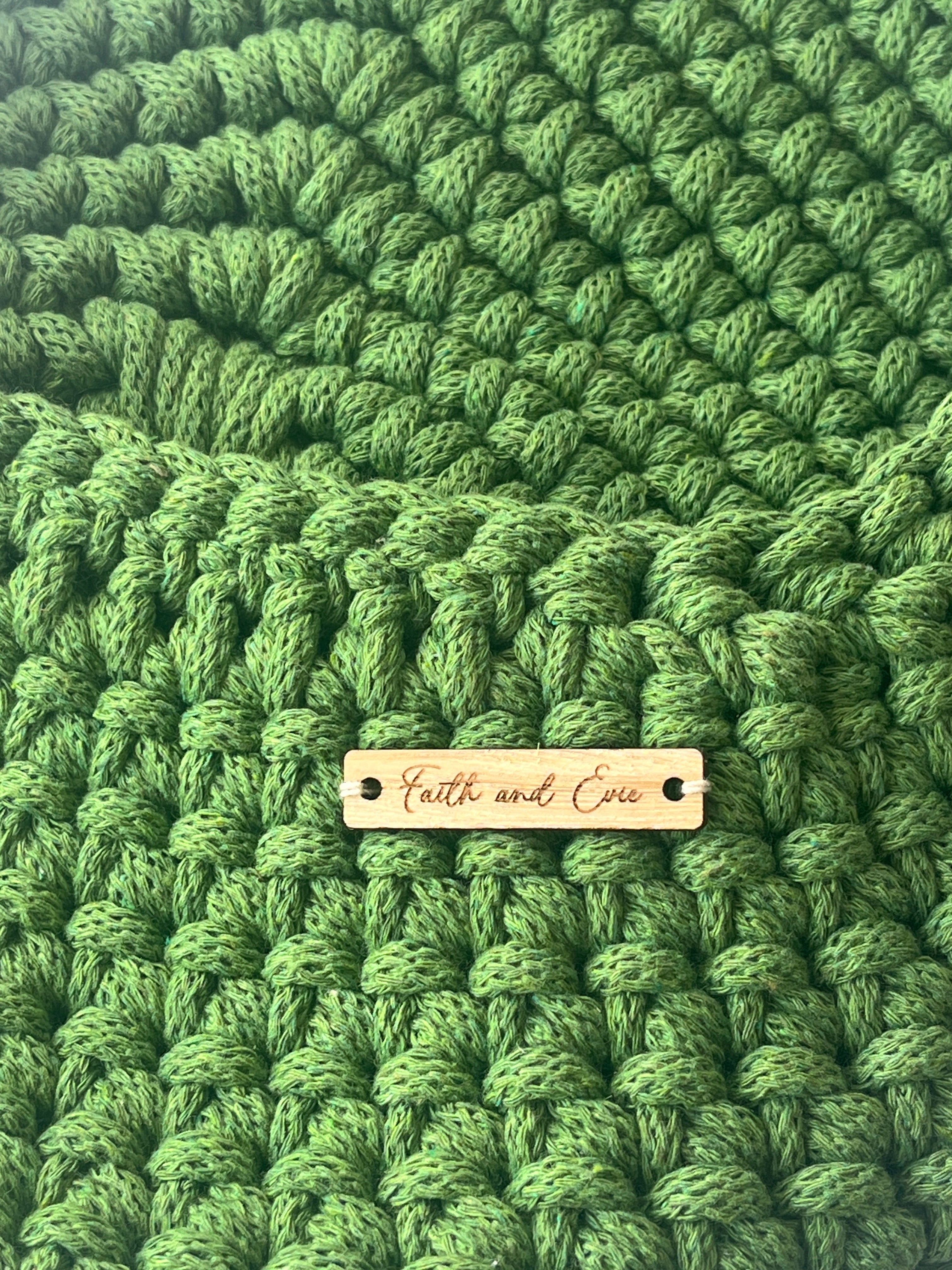 Handmade Crochet Hanging Basket - colour Fern