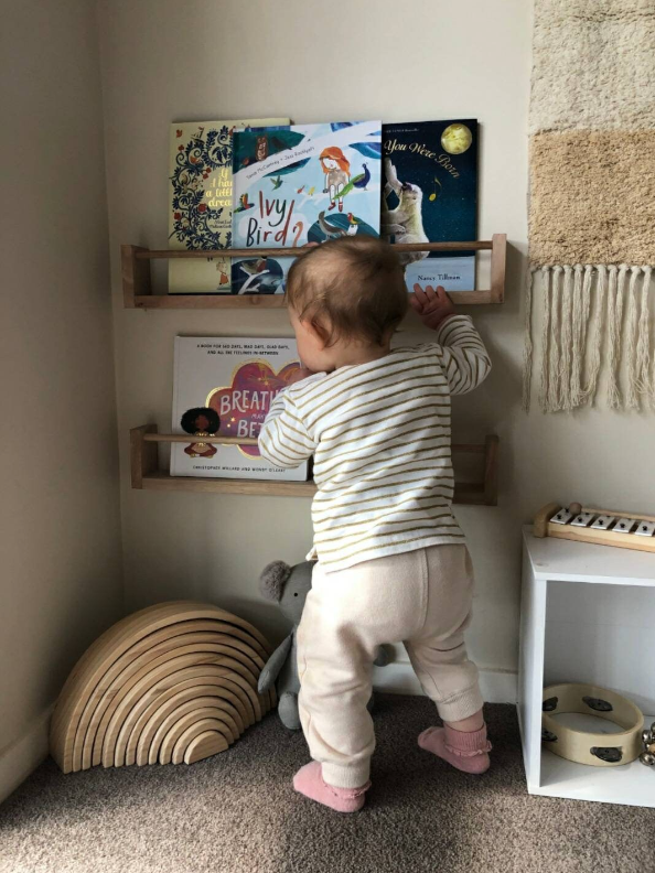 Tasmanian Oak Kids Bookshelf. Spice rack.