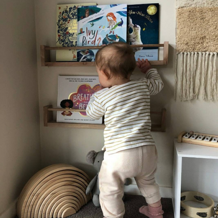 Tasmanian Oak Kids Bookshelf. Spice rack.