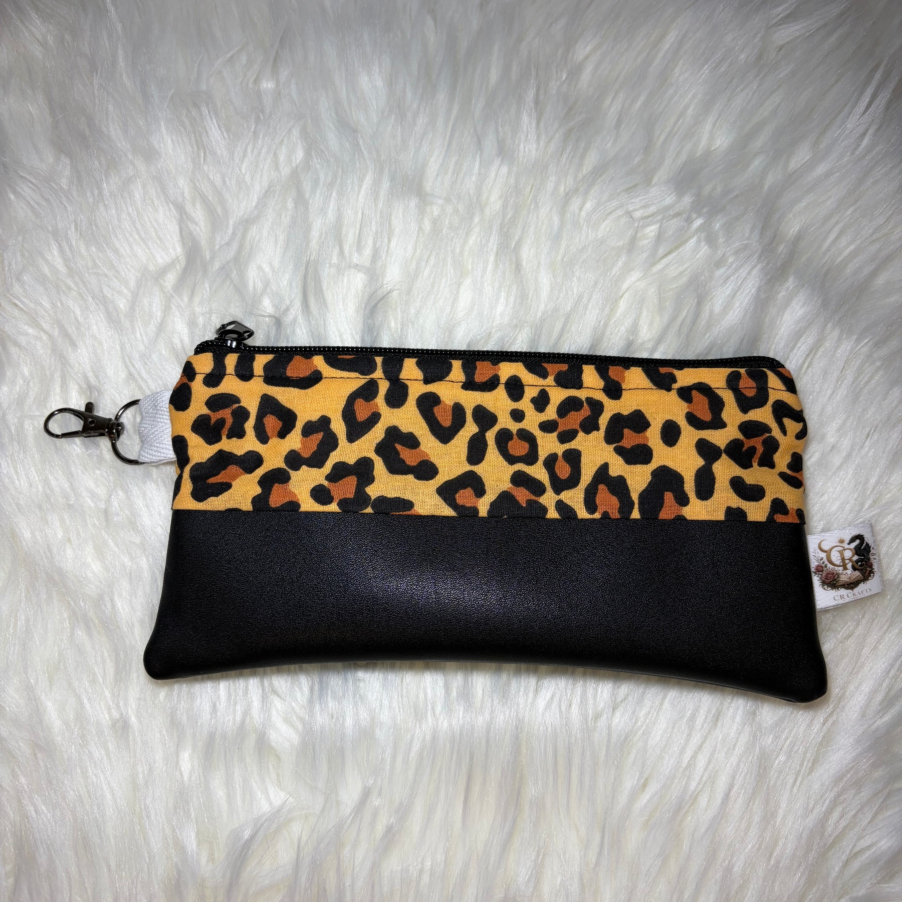 Leopard Print & Faux Leather Clutch 🐆🖤