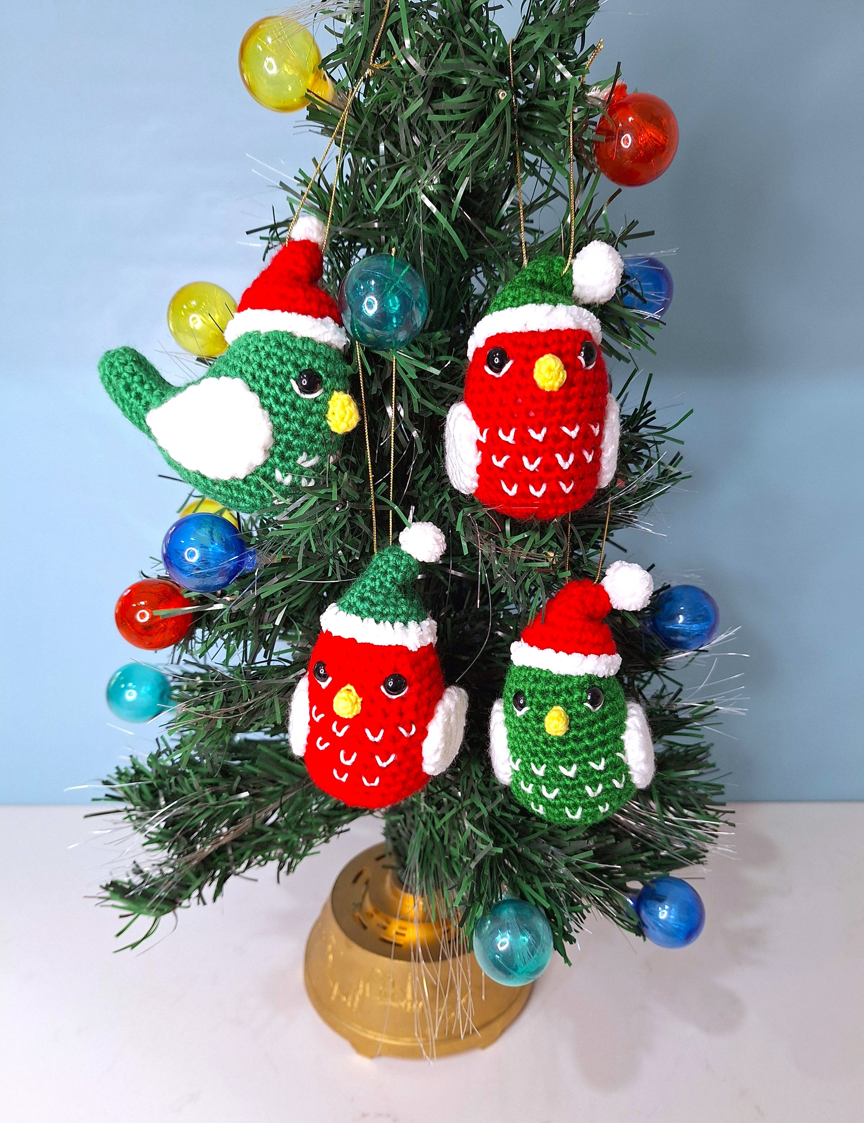 Crocheted Christmas Bird - Handmade Christmas Ornament