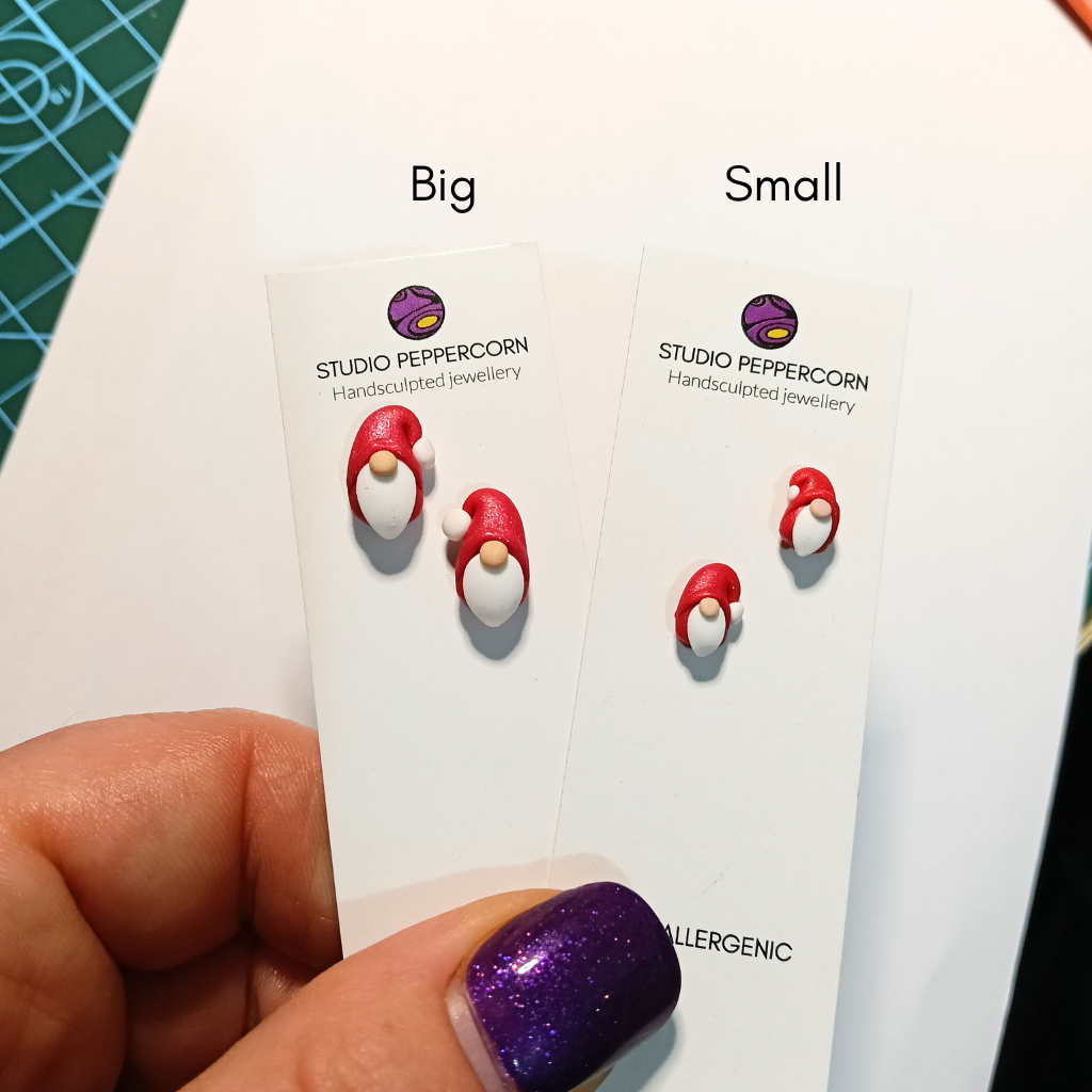 Christmas gnome stud earrings