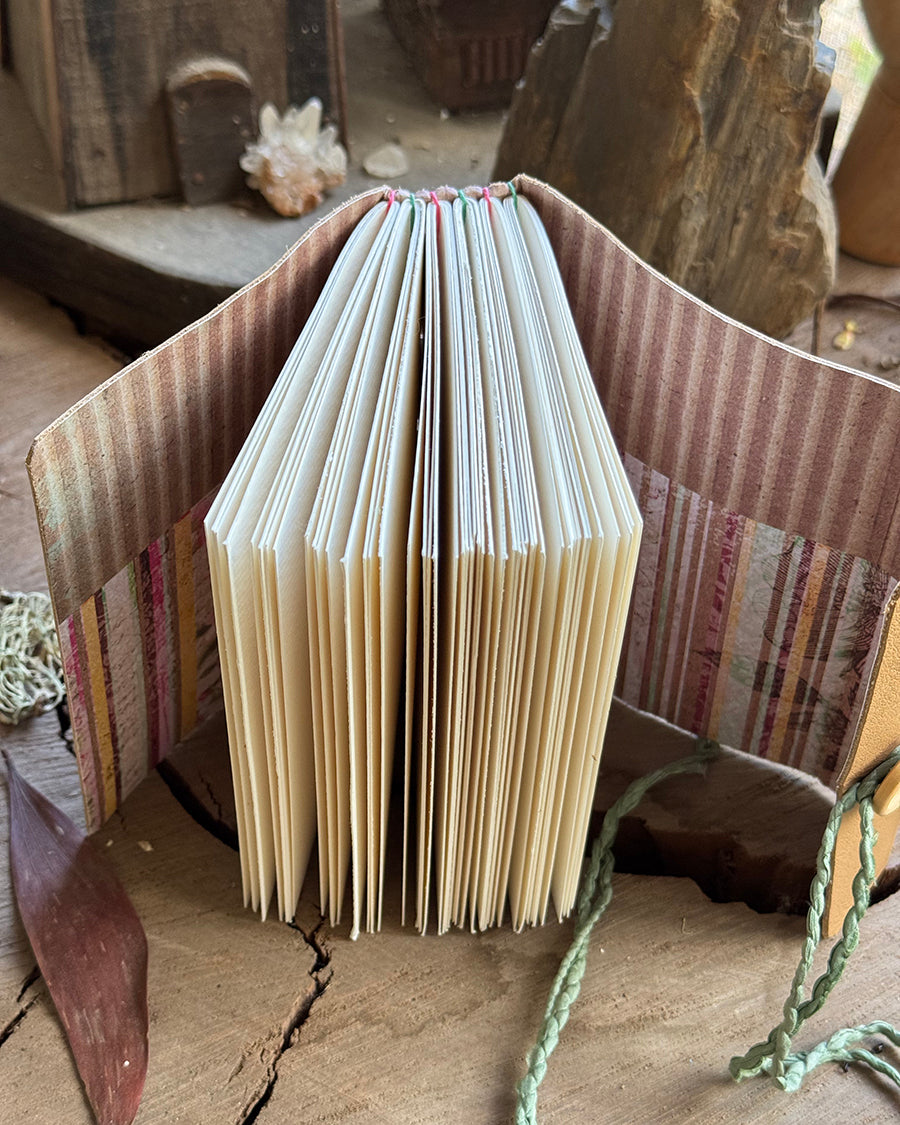 Pale Tan Straight-stitched Leather A6 Journal