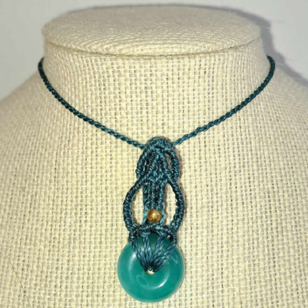 Amazonite Micro Macrame Necklace