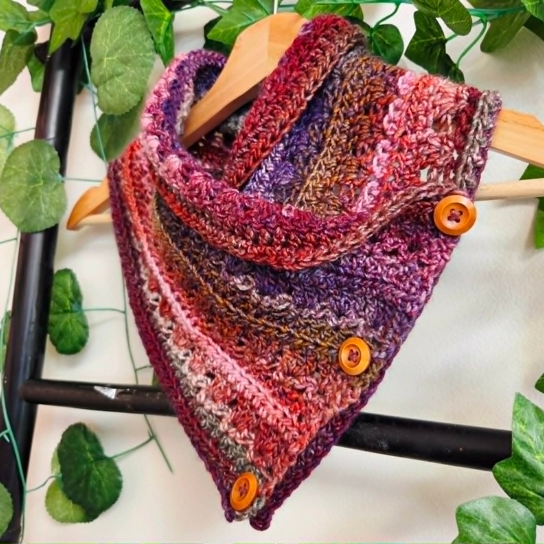 Handmade Crochet Neckwarmer | Rainbow Jewel Colours | Adult