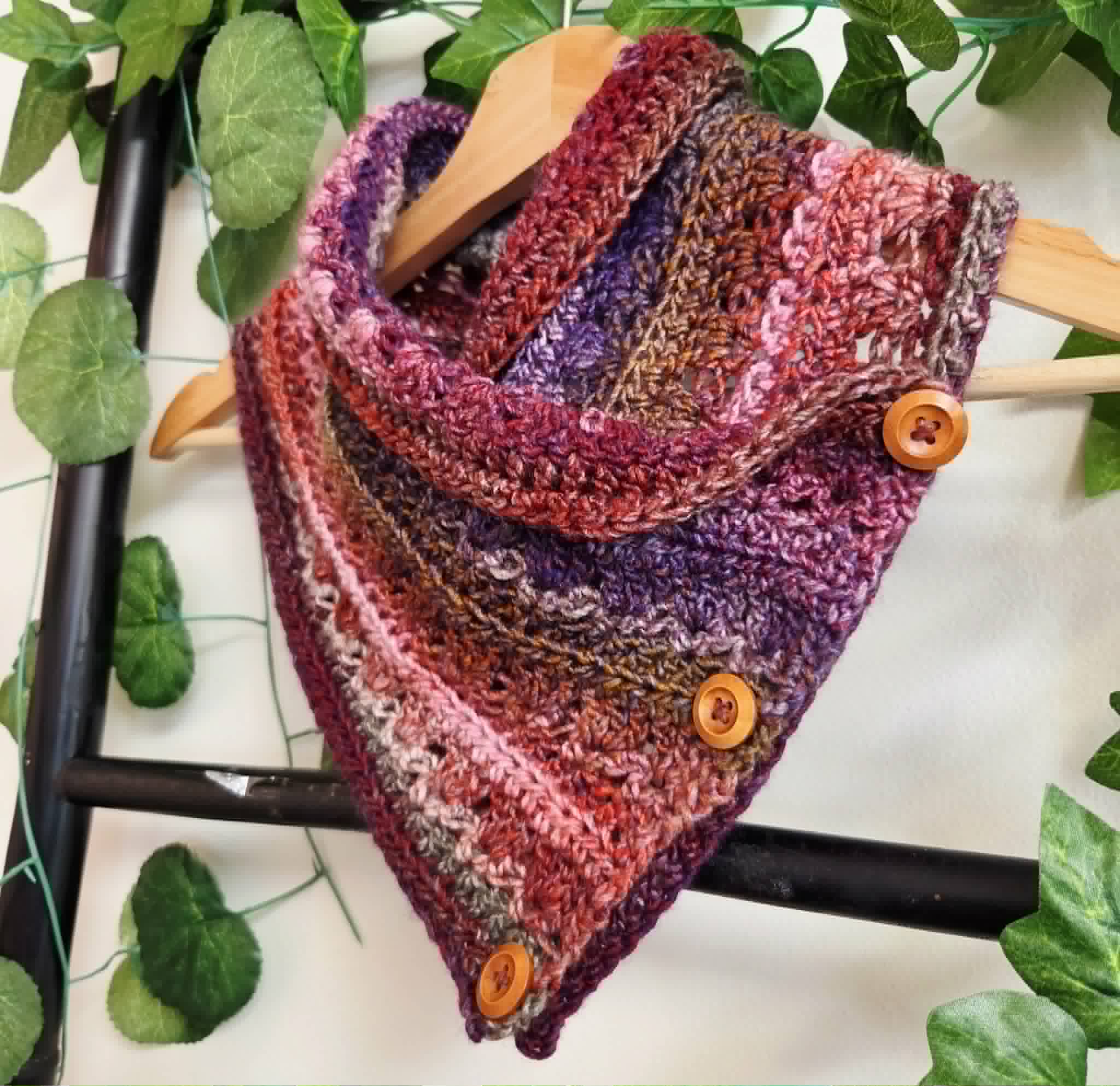 Handmade Crochet Neckwarmer | Rainbow Jewel Colours | Adult
