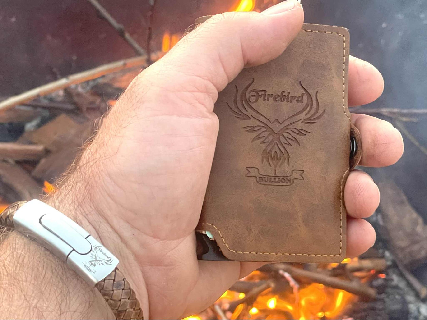 Personalized Leather Wallet & Bracelet Set with Engraving - Unique Gift for Men, Xmas Gift set