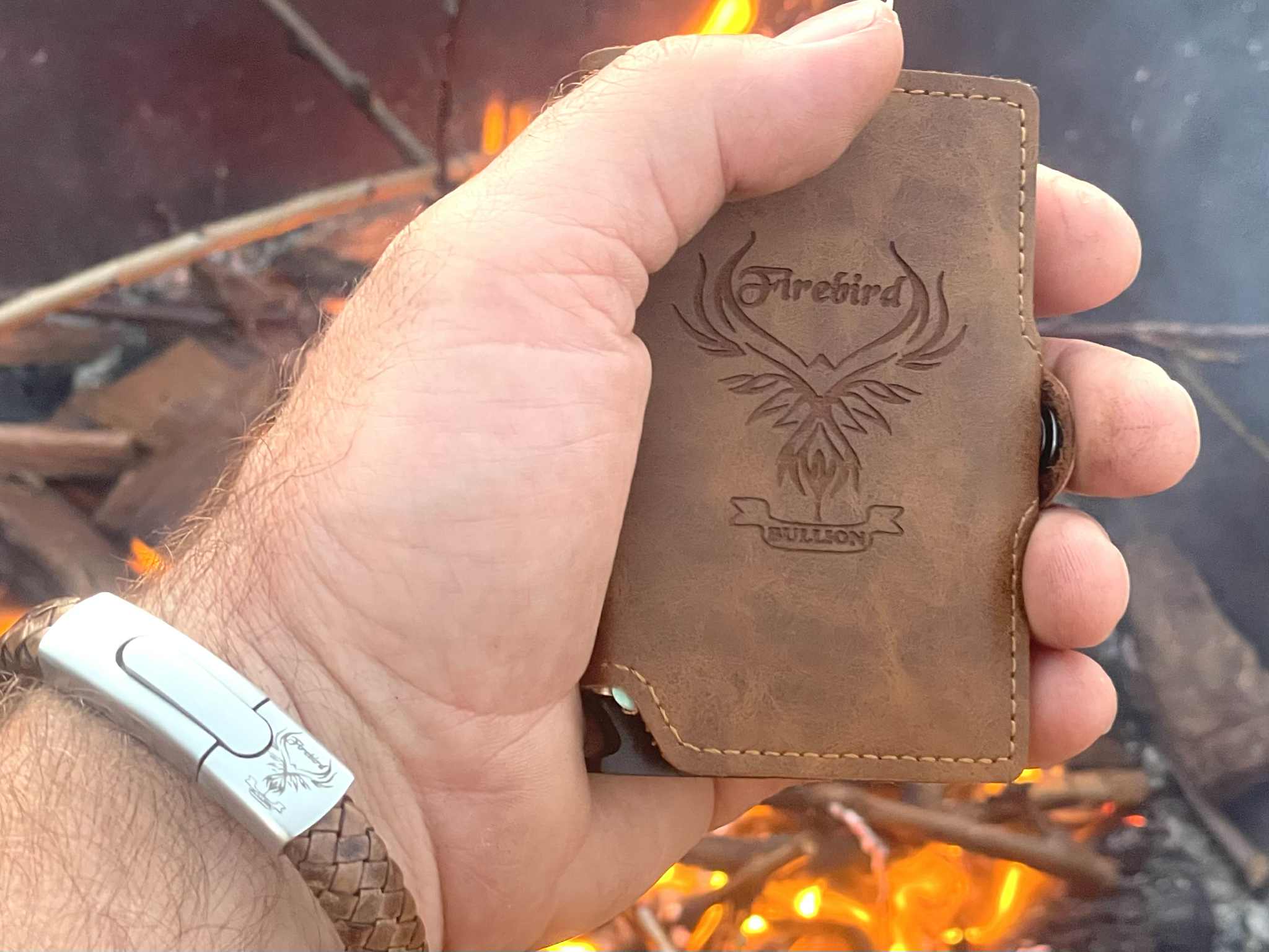 Personalized Leather Wallet & Bracelet Set with Engraving - Unique Gift for Men, Xmas Gift set