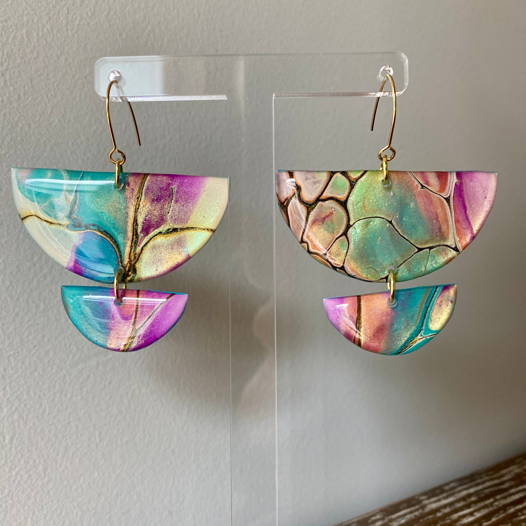Wearable Art Colourful Lightweight Earrings
