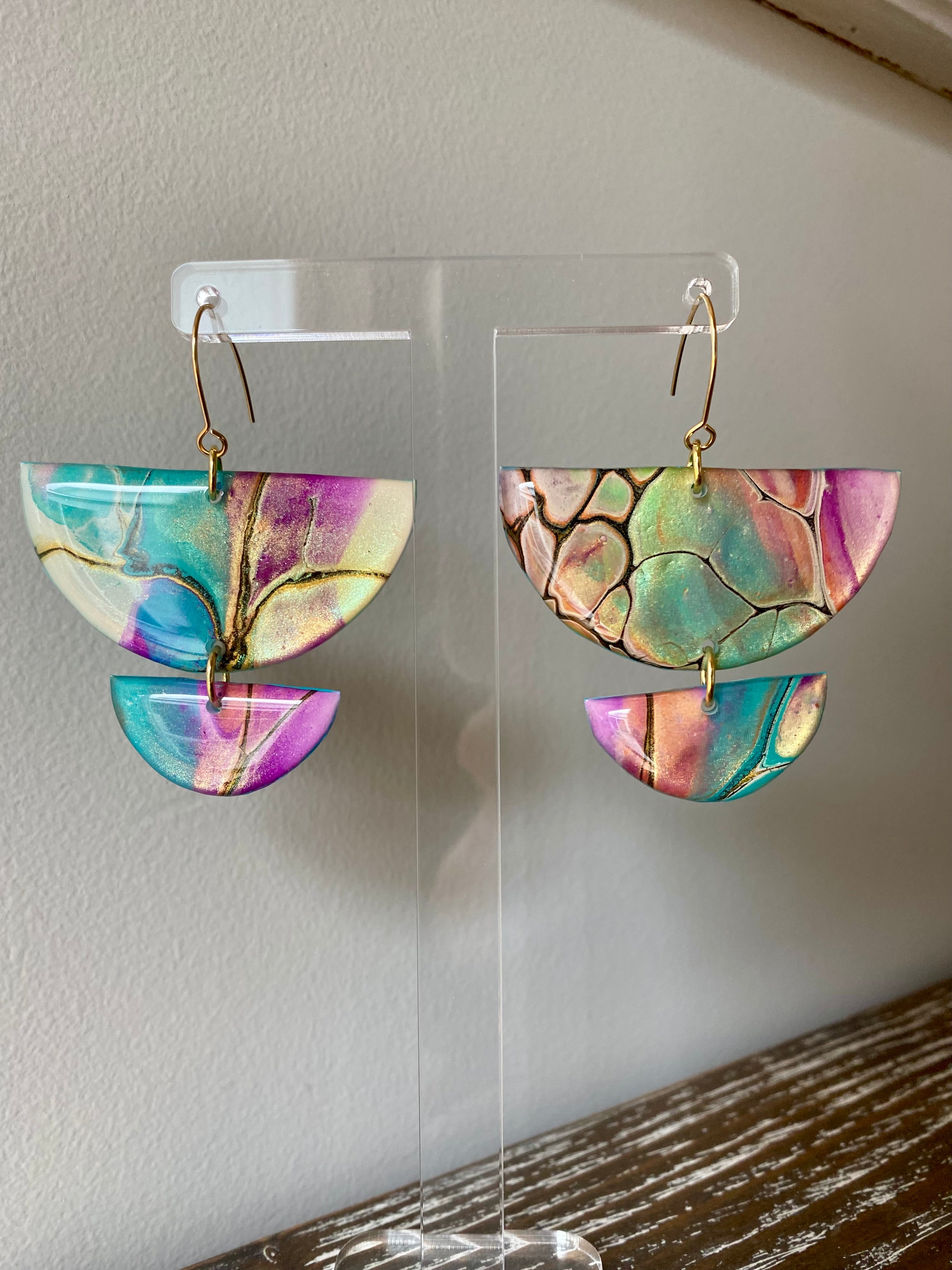 Wearable Art Colourful Lightweight Earrings