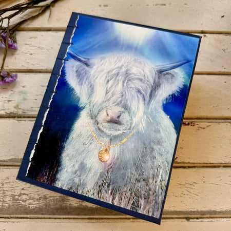 A5 Kangaroo Leather Highland Cow Print Journal