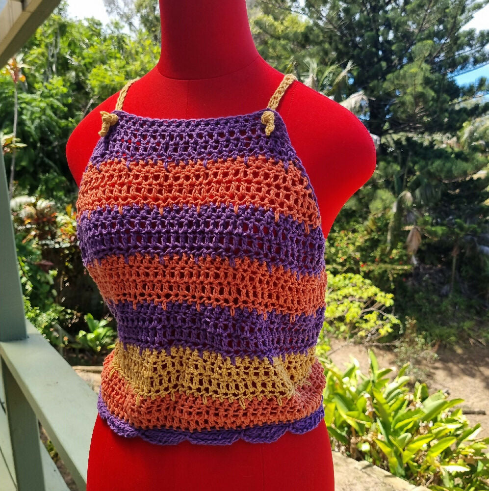 Stripey crochet summer top 2