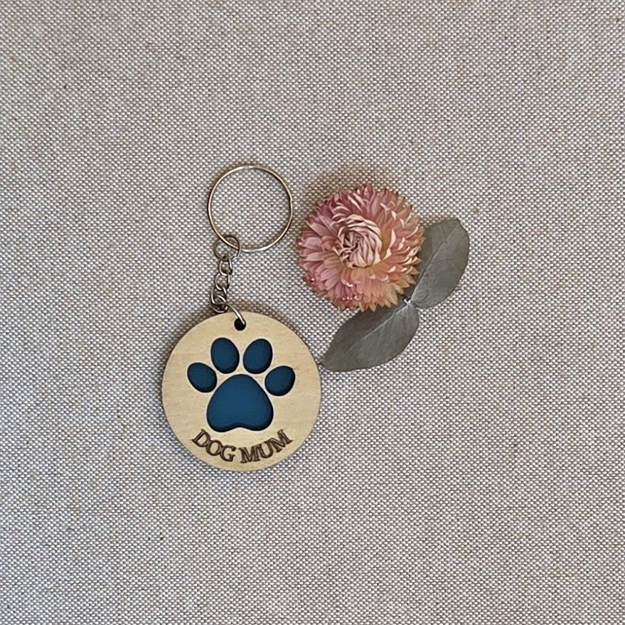 DOG MUM - Handcrafted Timber Keyrings