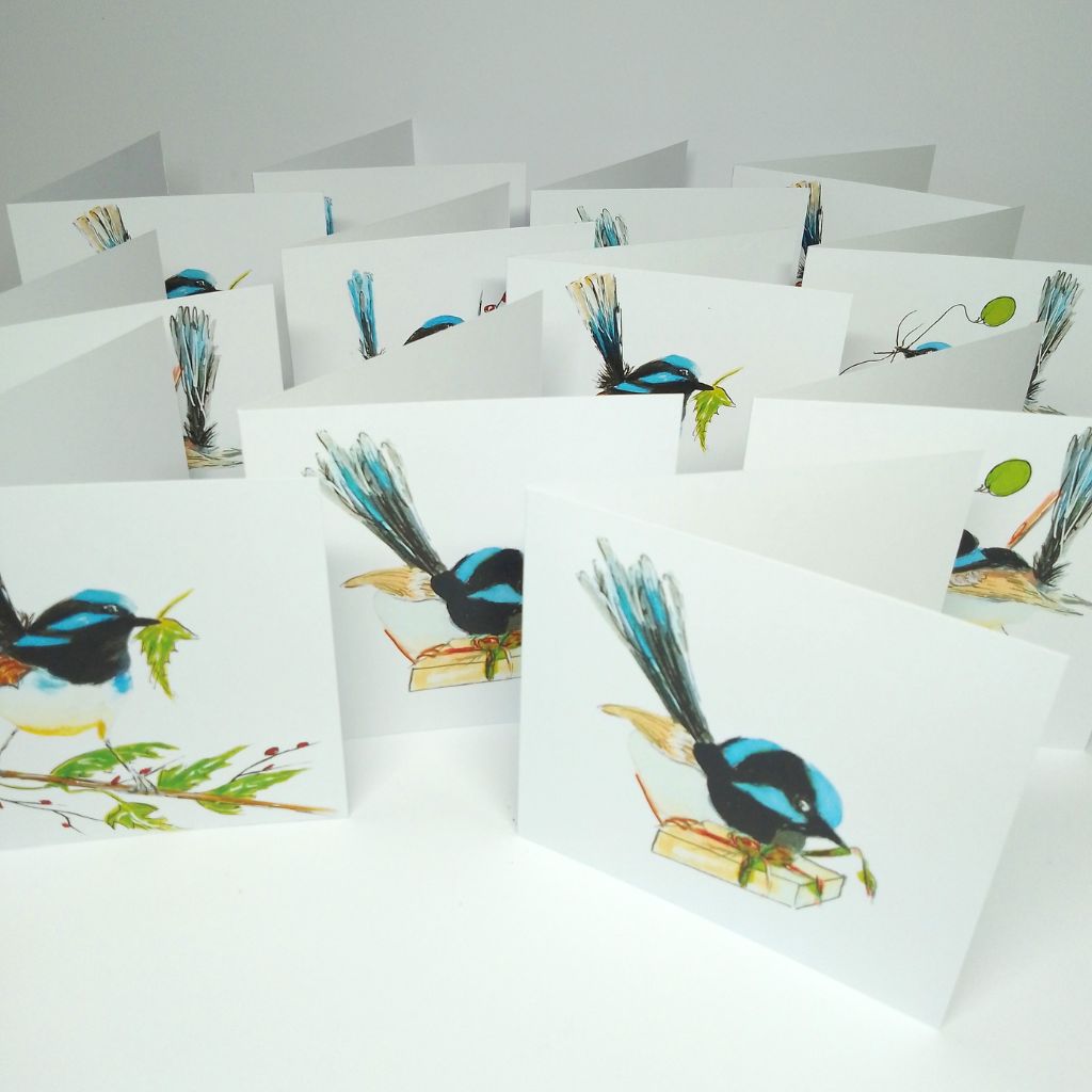 Blue Wren Unique Christmas Cards - 4 designs