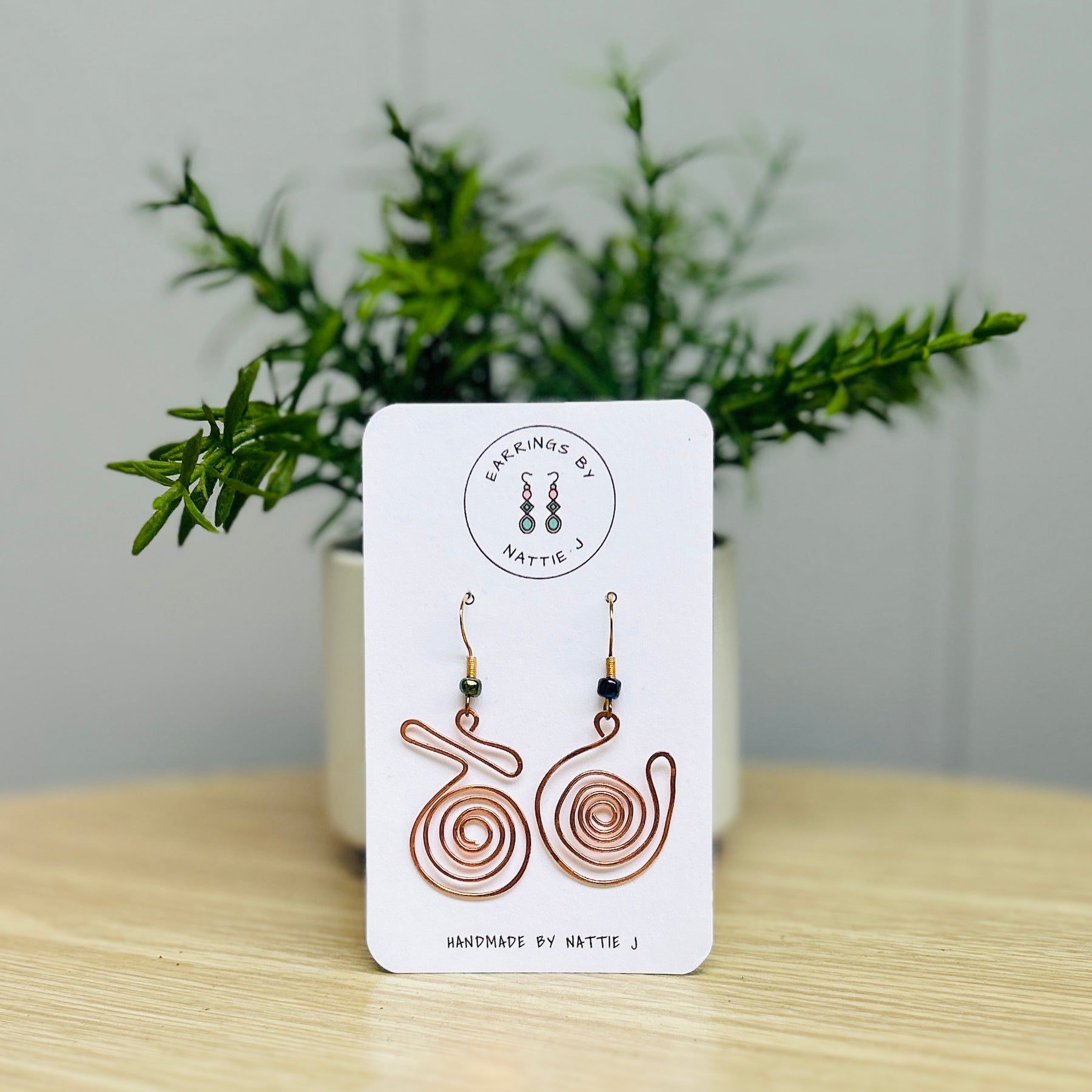 'Copper Queen' Mismatched Copper Dangle Earrings