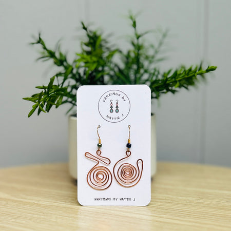 'Copper Queen' Mismatched Copper Dangle Earrings