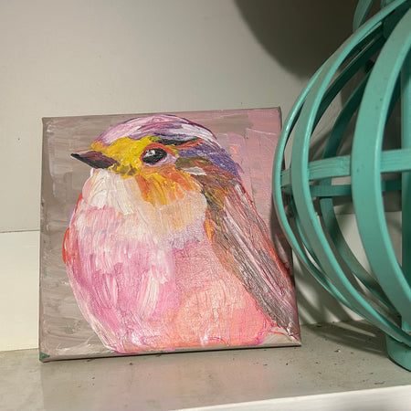 Pink Robin Wall Art Original Painting