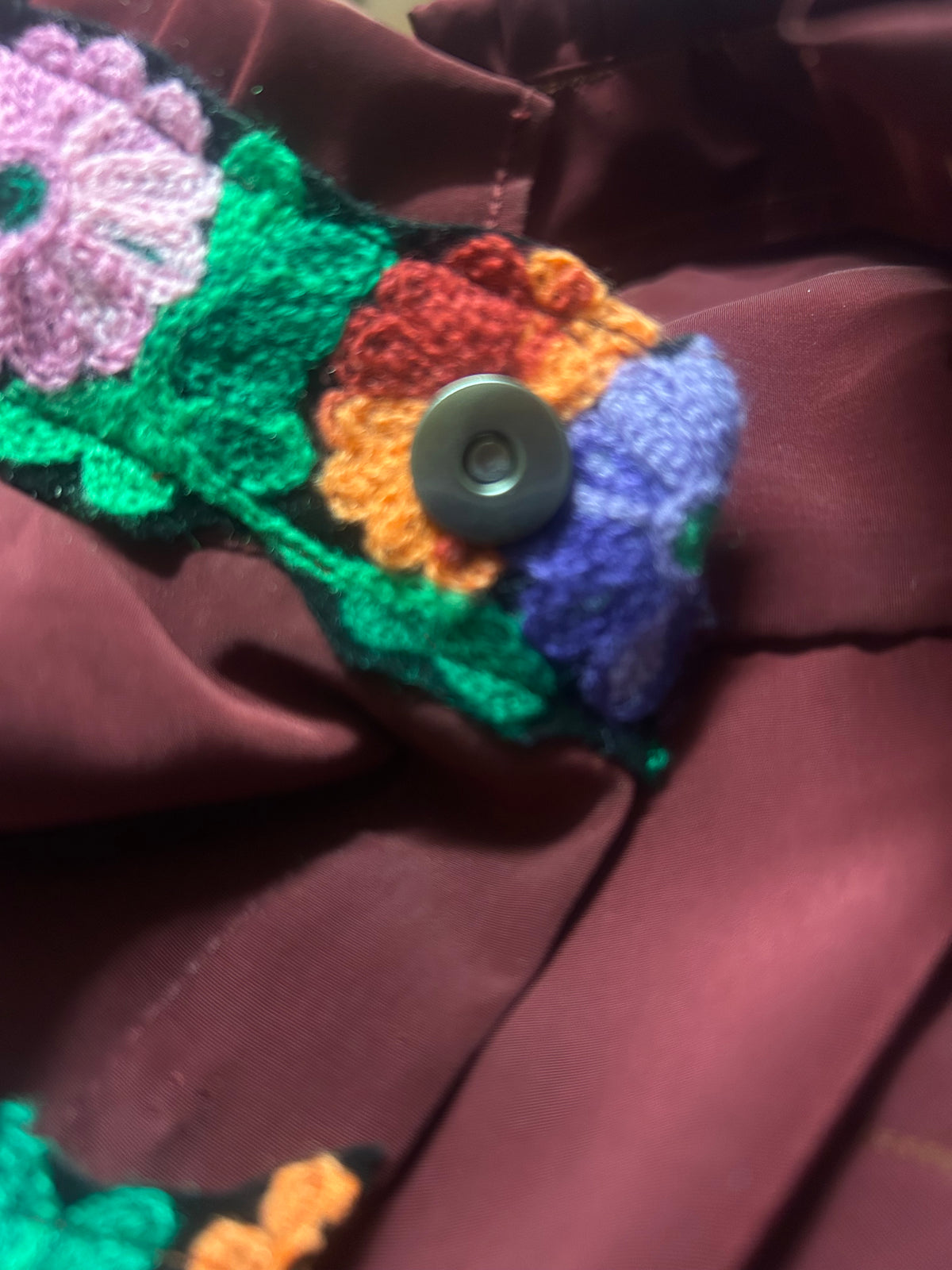 Upcycled Maroon Bolero Topper Full Chiffon Sleeves