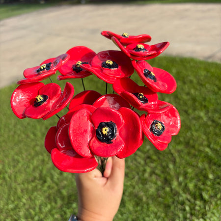 Handpainted Ceramic Poppies