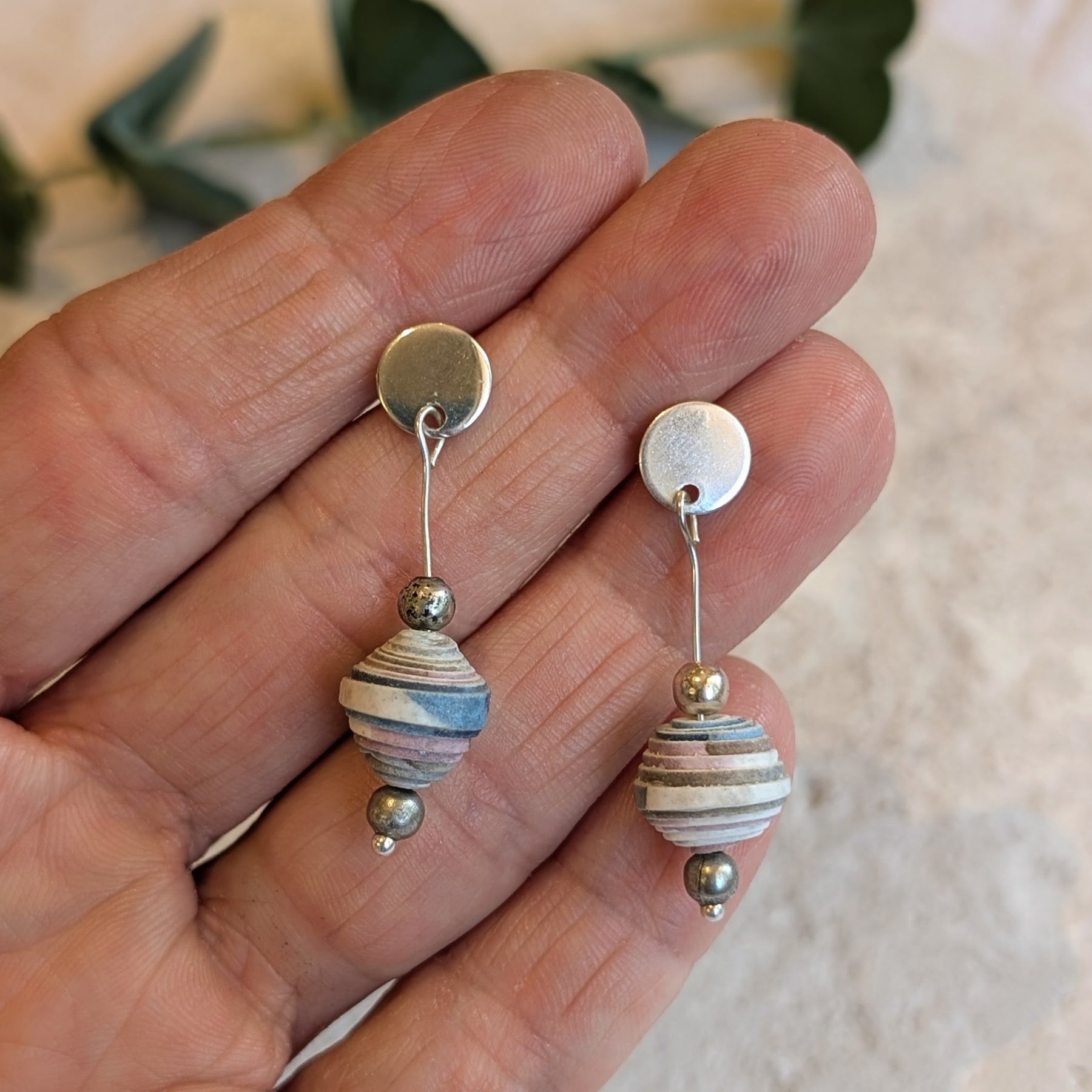 Hand Rolled Paper Bead Earrings – Eco Friendly Handmade Jewellery Australia
