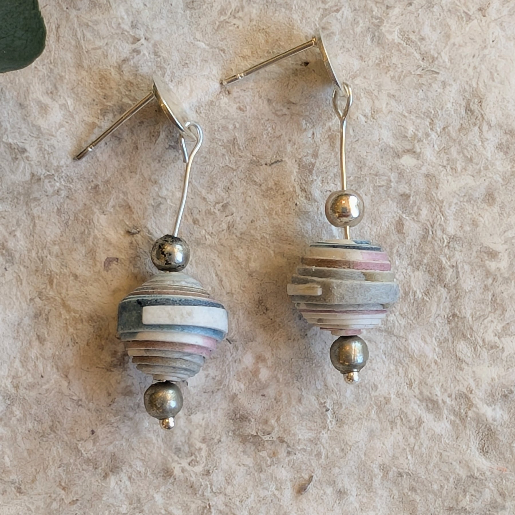 Hand Rolled Paper Bead Earrings – Eco Friendly Handmade Jewellery Australia