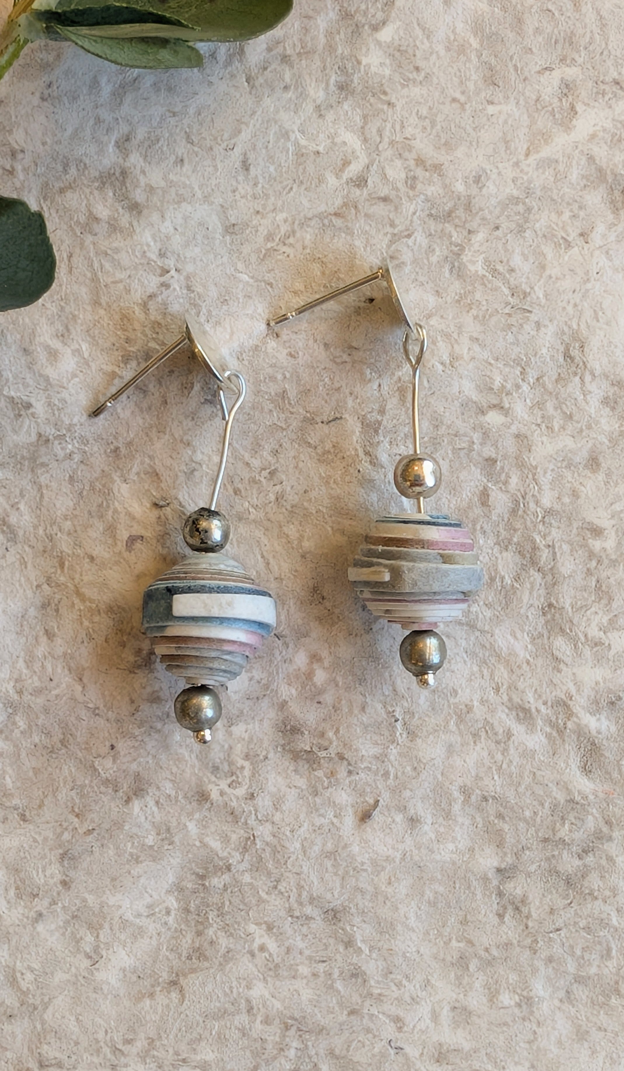 Hand Rolled Paper Bead Earrings – Eco Friendly Handmade Jewellery Australia
