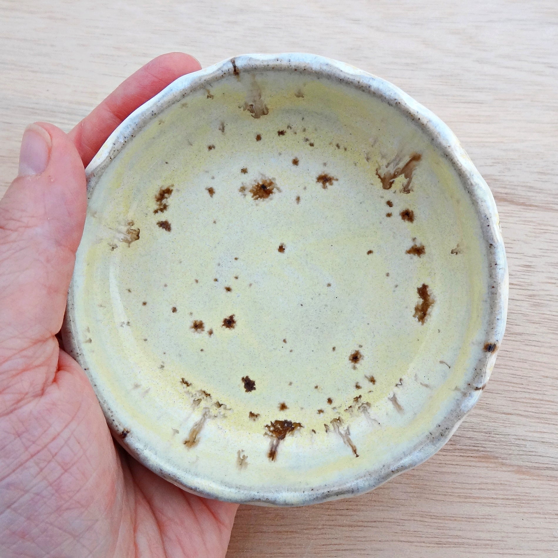 Handmade Yellow Ceramic Dipping Bowl Set of 3 – Rustic Sauce Dishes – Condiment, Tapas Bowls