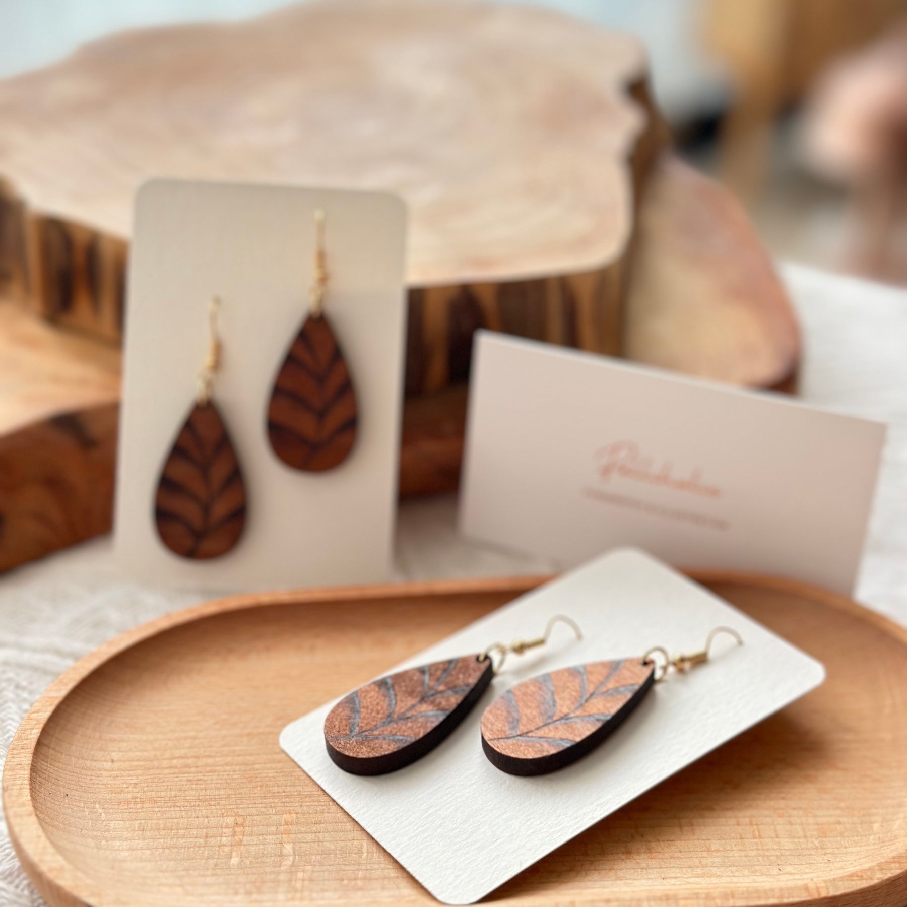 Leaf Wood Earrings