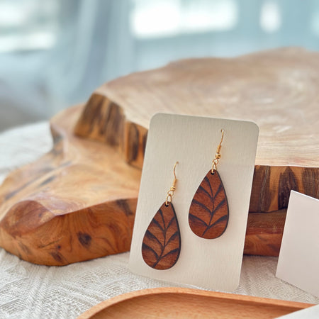 Leaf Wood Earrings