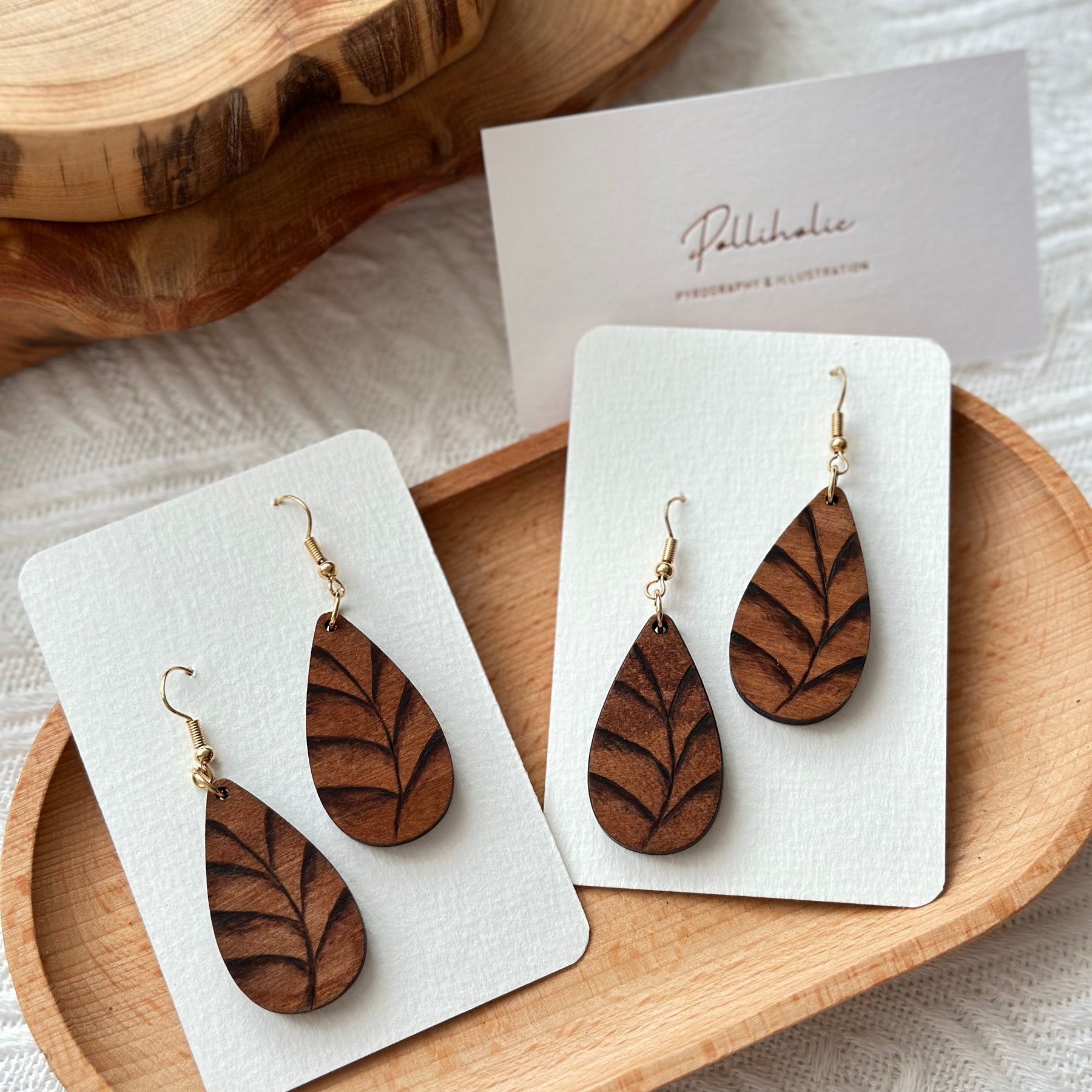 Leaf Wood Earrings