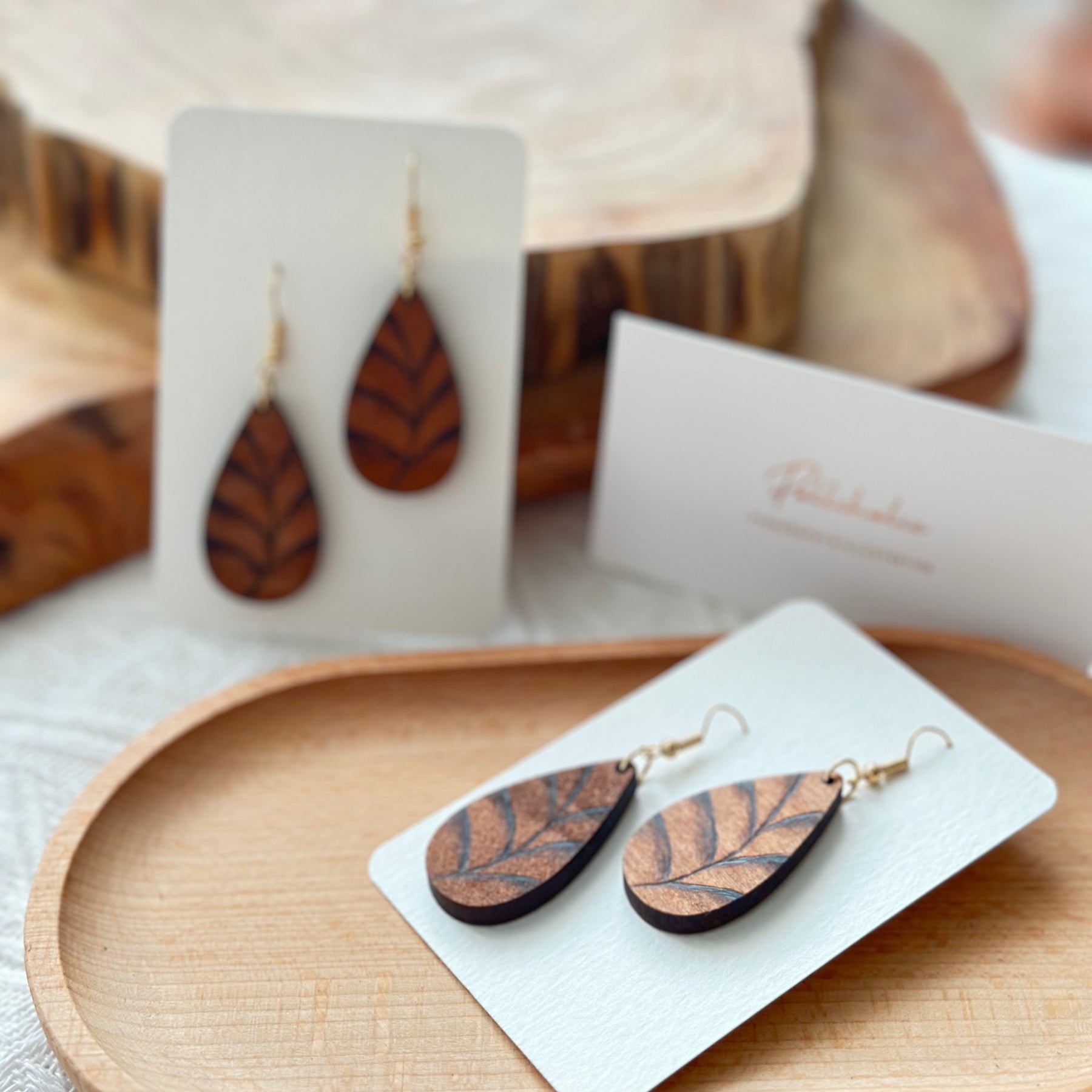 Leaf Wood Earrings