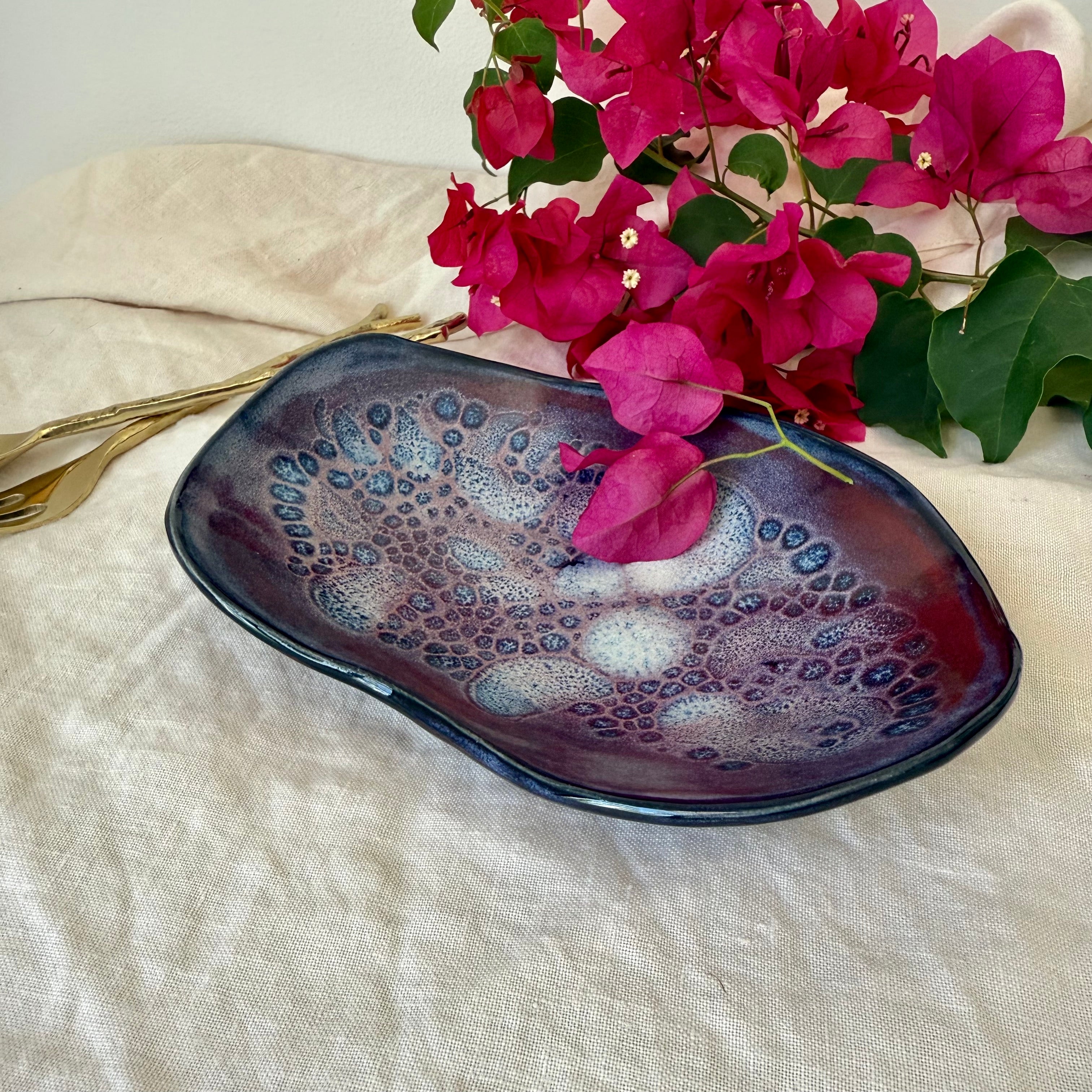 Handmade Shallow Bowl | Organic Shape Serving Dish