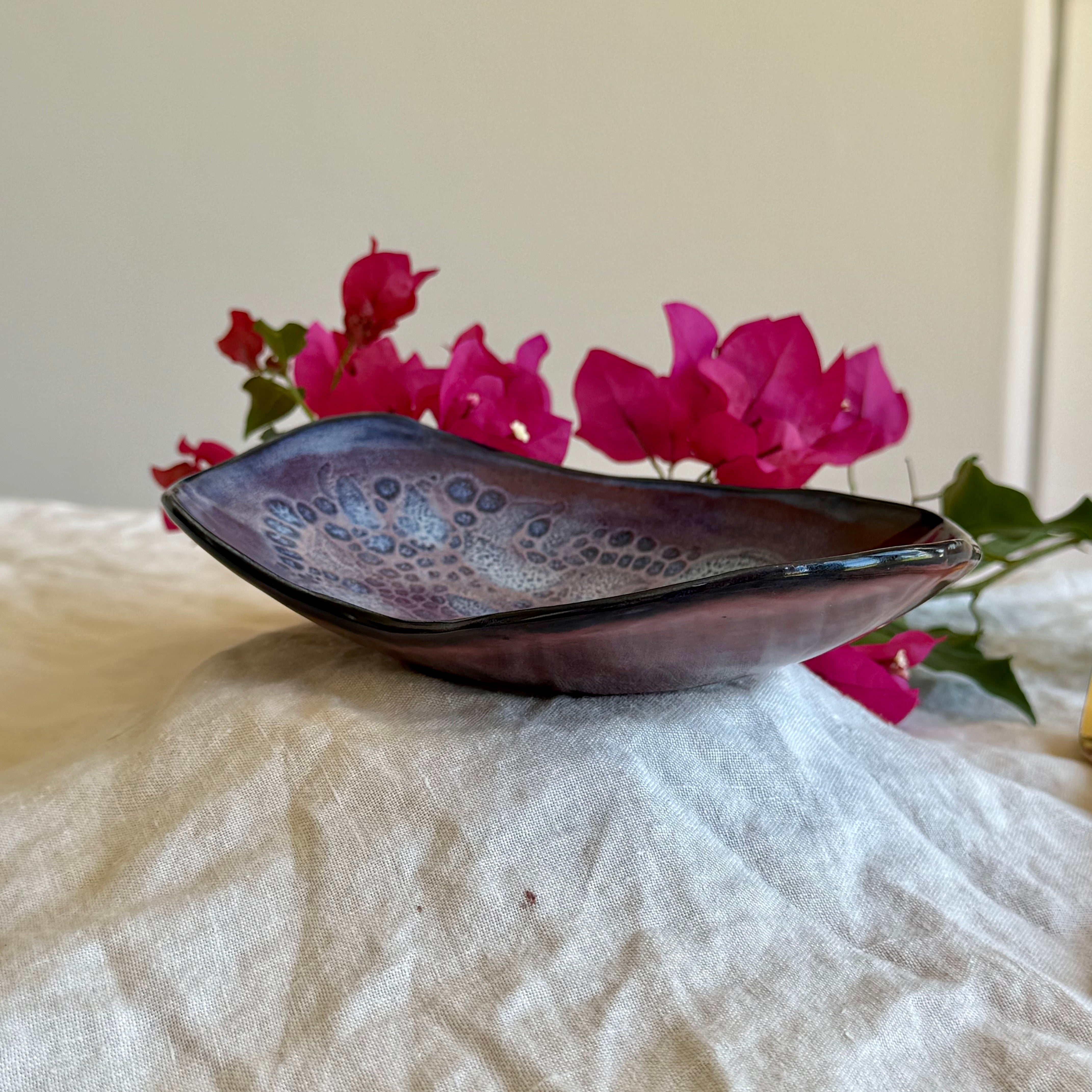 Handmade Shallow Bowl | Organic Shape Serving Dish