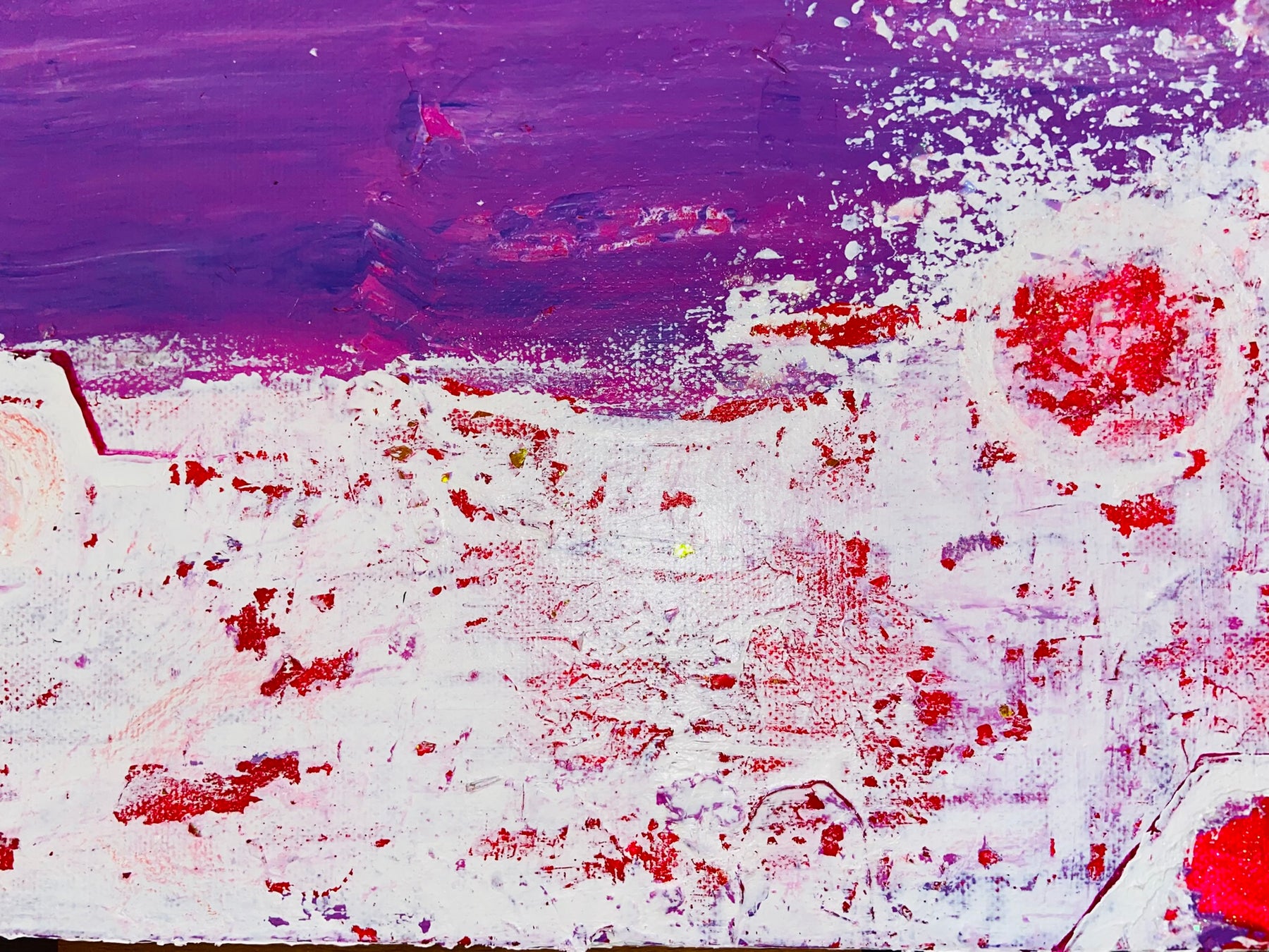 Inverted with Camera Abstract Acrylic Canvas Painting by Australian Artist Margo Humphries (30.5x30.5cm)