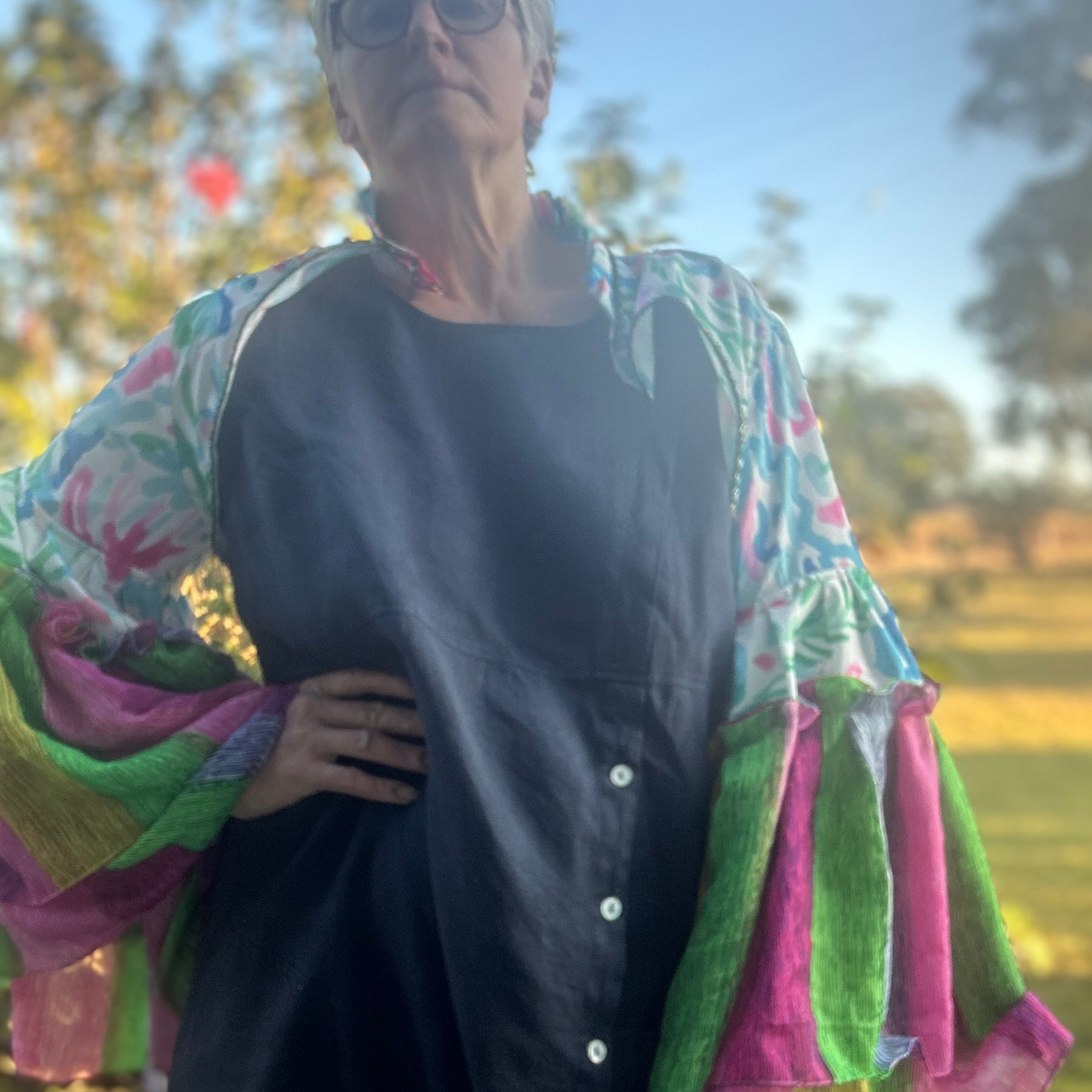Upcycled Colourful Bolero Topper Full Sleeves