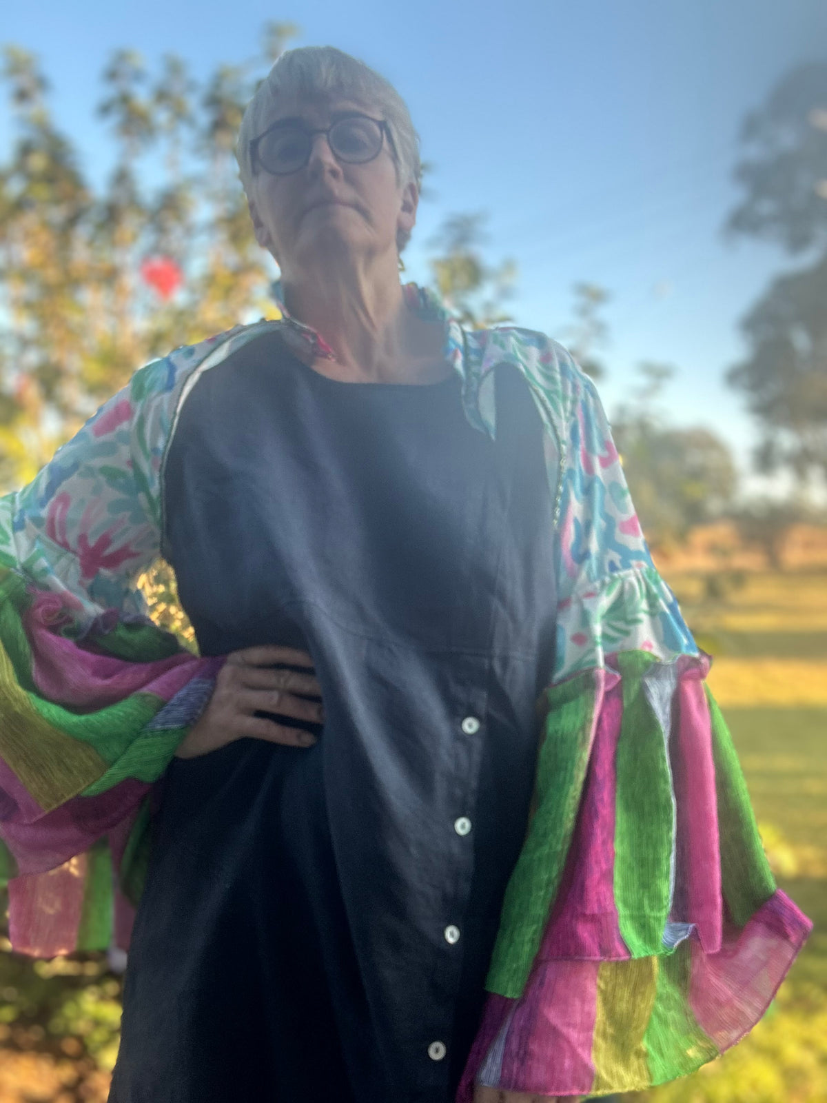 Upcycled Colourful Bolero Topper Full Sleeves