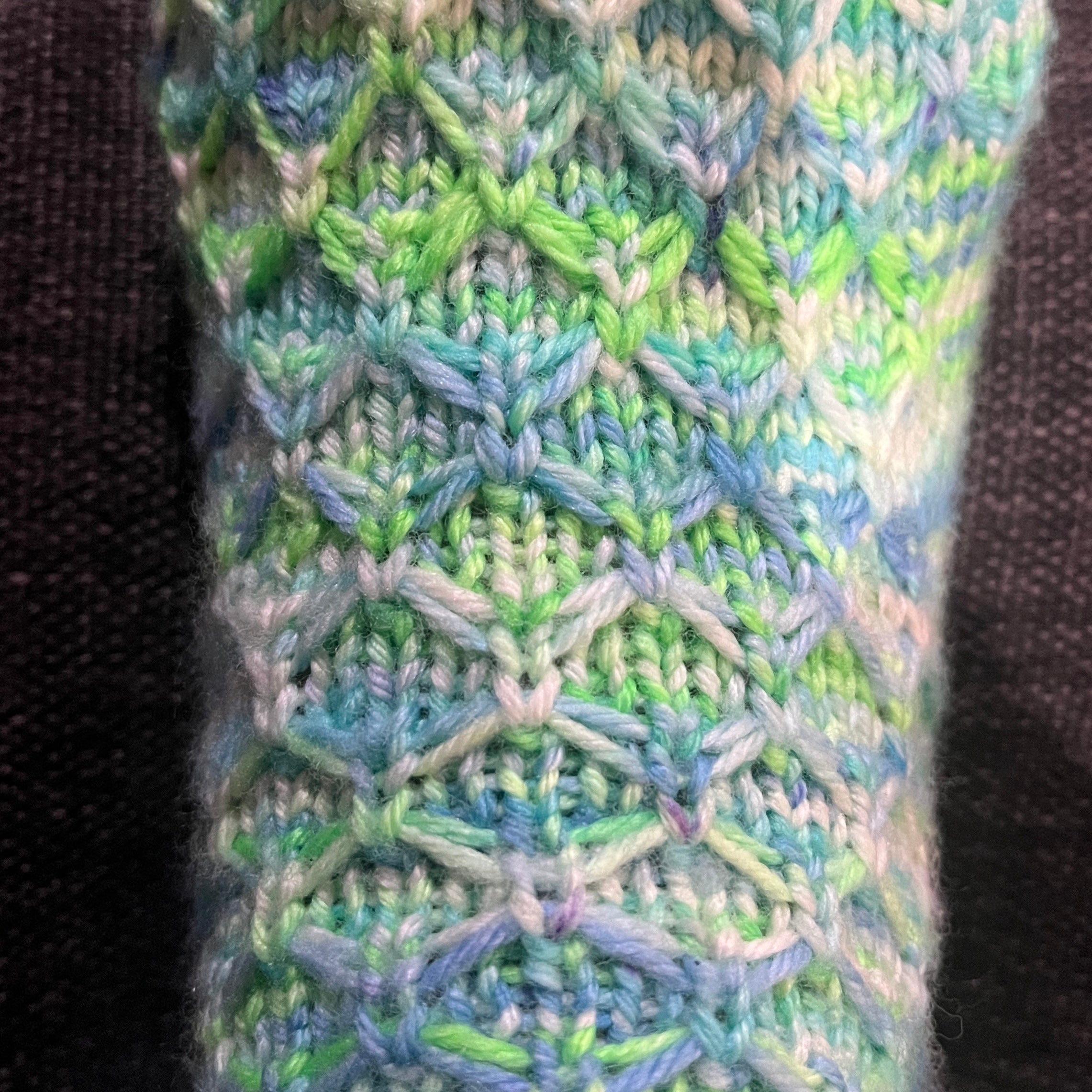 Hand knit mermaid socks using Australian hand dyed yarn