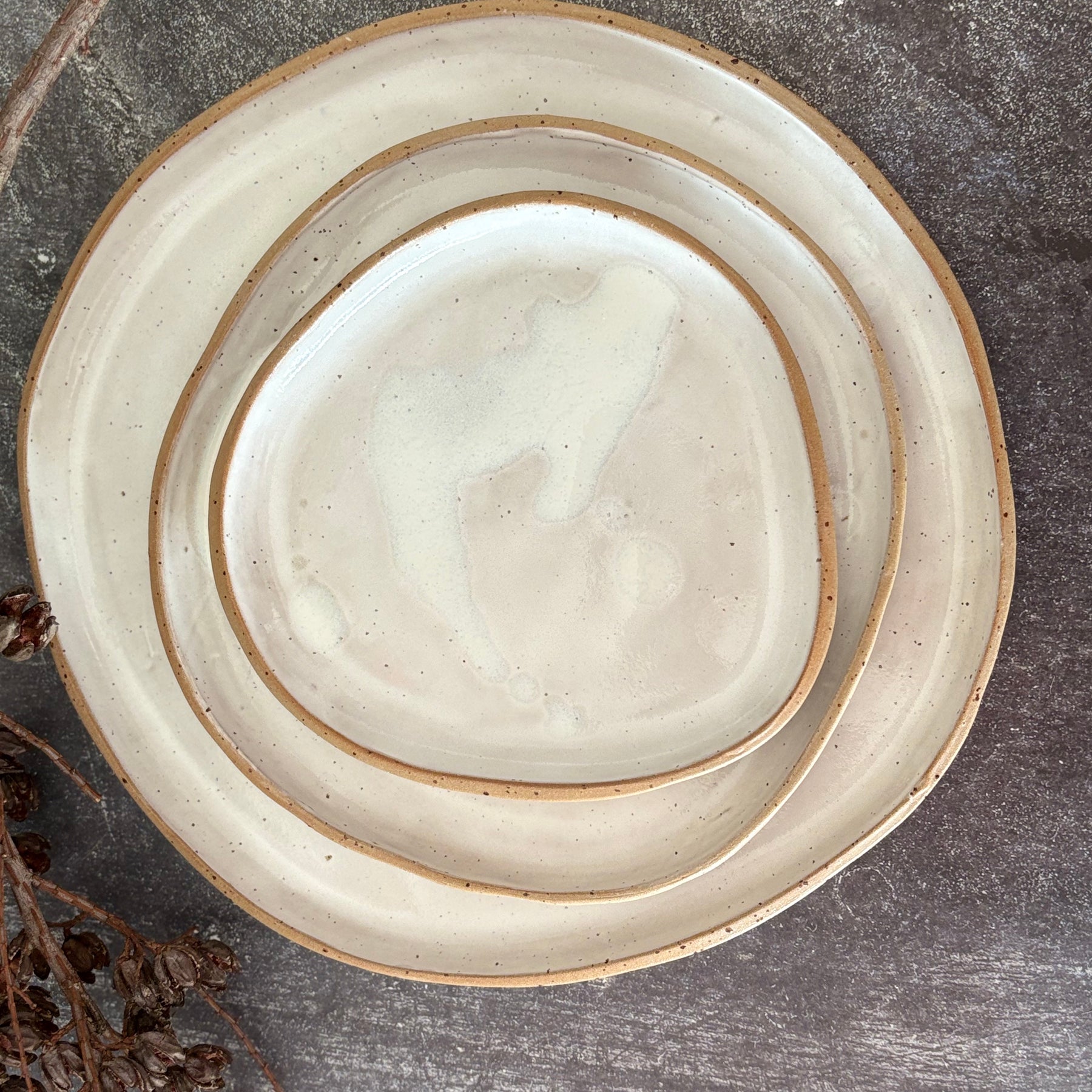 Handmade Ceramic Stoneware Dinner Plate (Organic Shape), 3 Sizes available