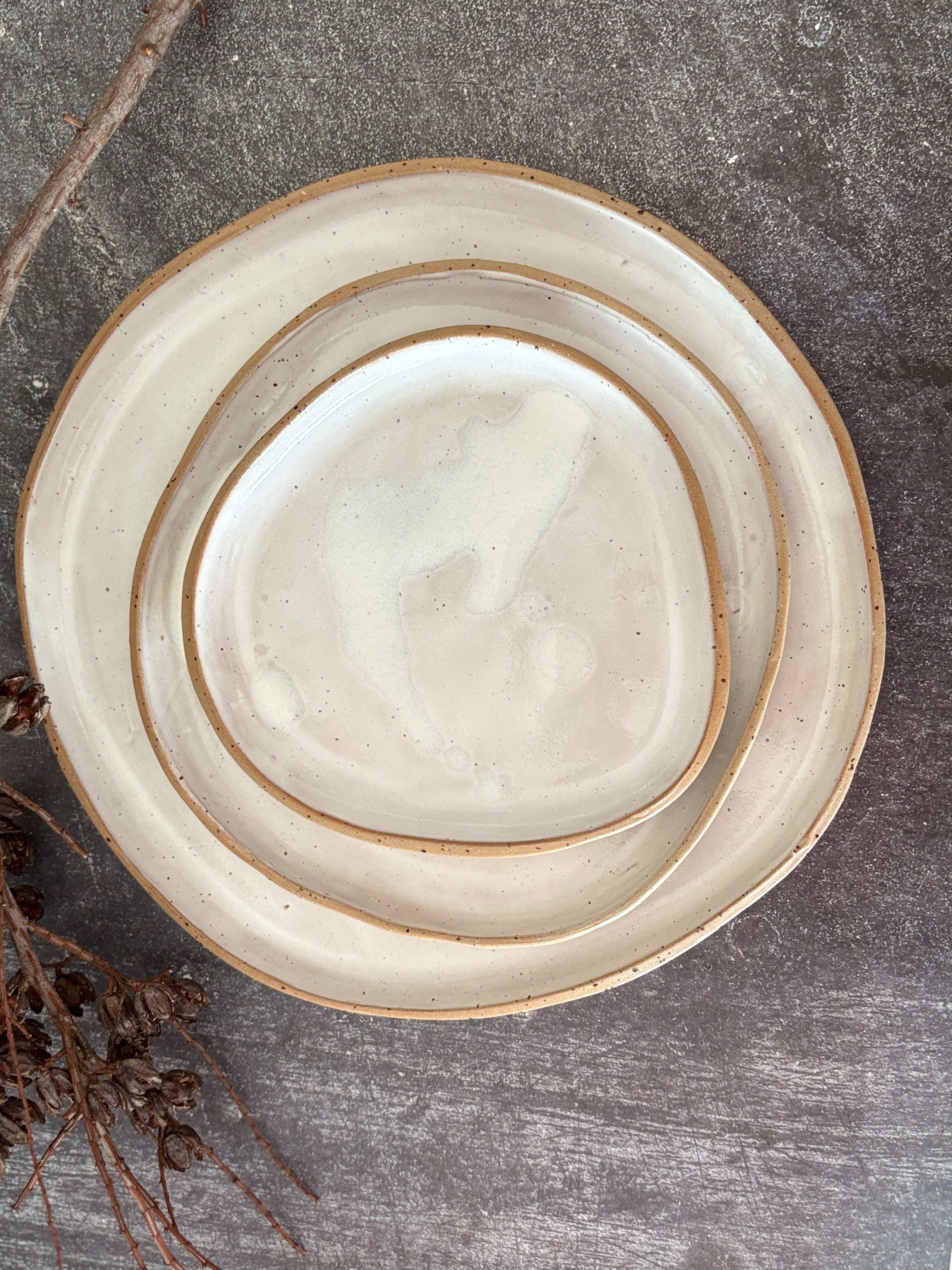 Handmade Ceramic Stoneware Dinner Plate (Organic Shape), 3 Sizes available