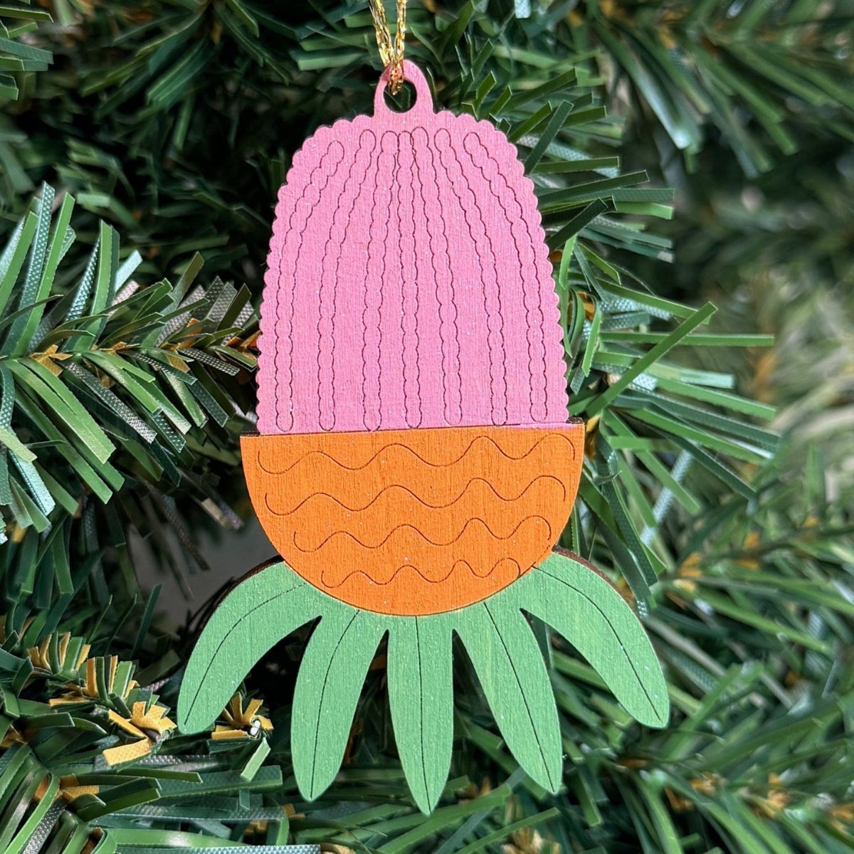 Banksia Flower Hand Painted Christmas Decoration